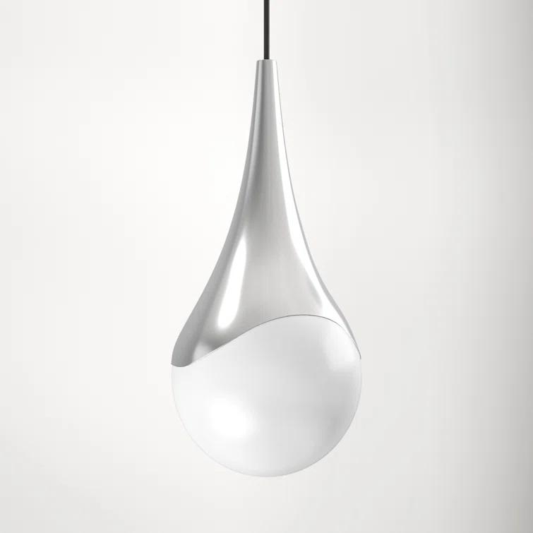 Mitzi Ariana 1 - Light Pendant in  Polished Nickel Opal Glossy Glass Shade  Shade