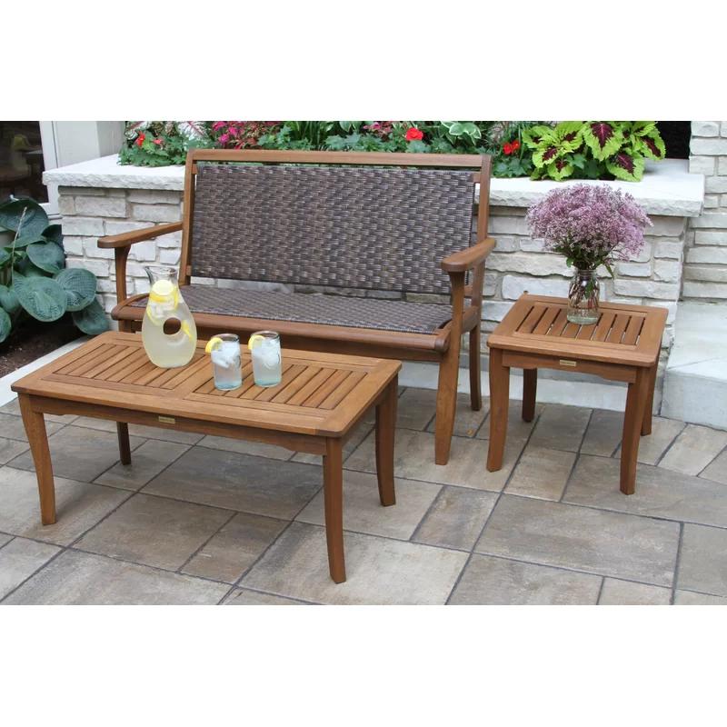 Vineyard Classic Brown Eucalyptus Square Outdoor End Table