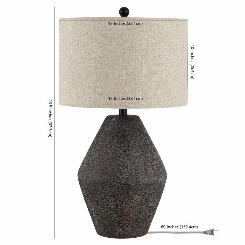 Ersta Angled Gourd Silhouette Table Lamp in Earthy Brown with Oatmeal Shade