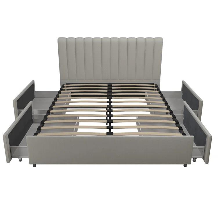 Brittany Upholstered Unfinished Platform Storage Bed