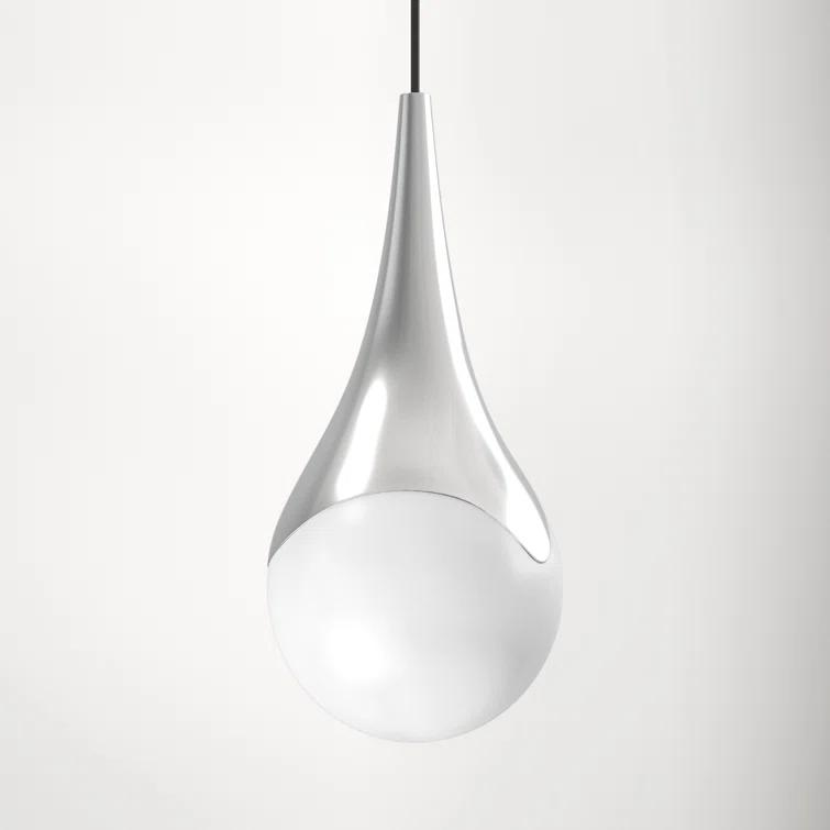 Mitzi Ariana 1 - Light Pendant in  Polished Nickel Opal Glossy Glass Shade  Shade