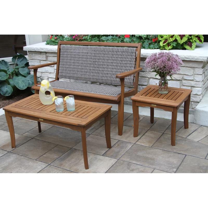 Vineyard Classic Brown Eucalyptus Square Outdoor End Table