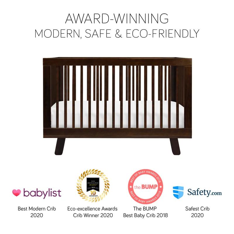 Hudson Espresso Modern Convertible Crib with Toddler Rail