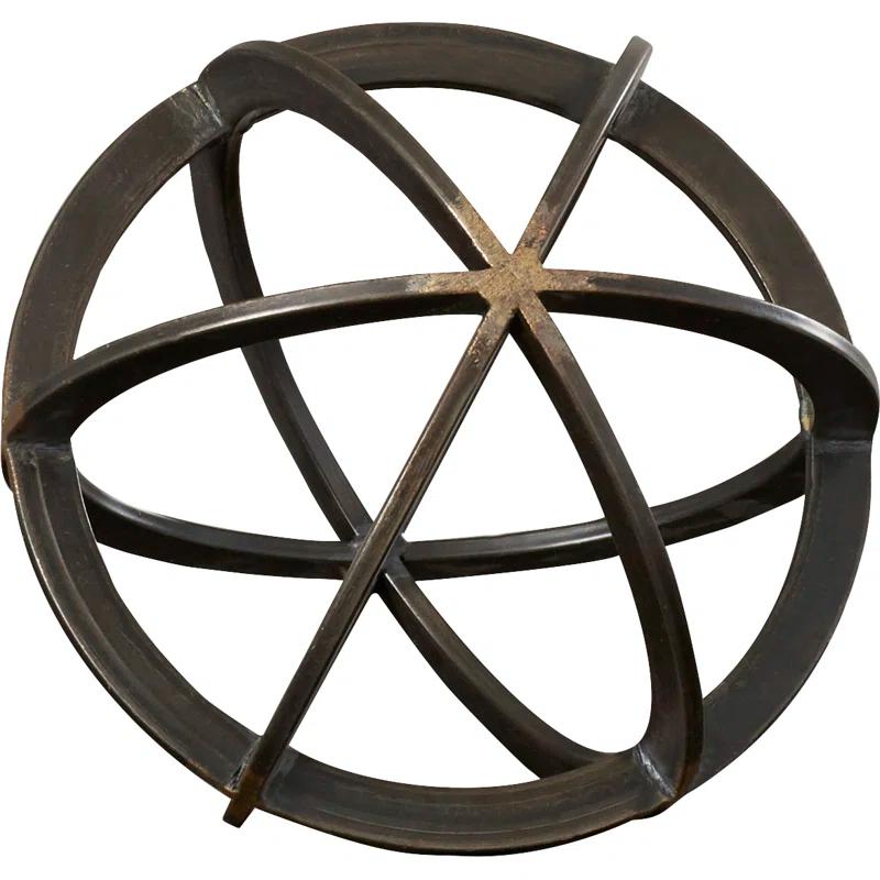 Galenna Antiqued Bronze 10" Metal Decorative Orb