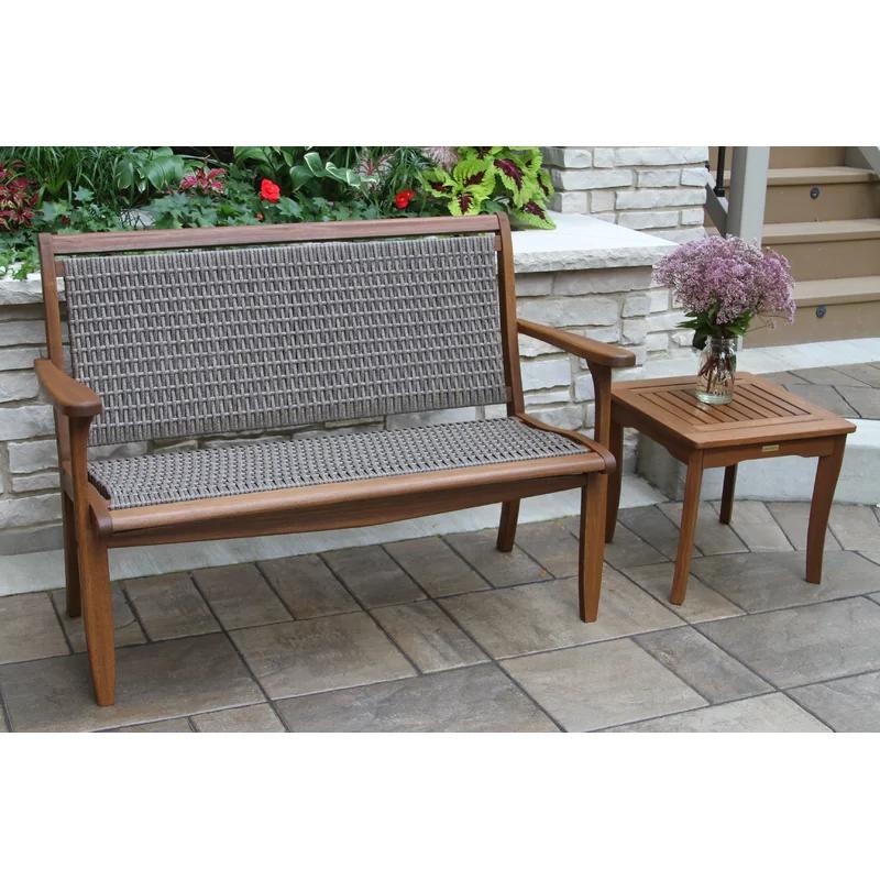 Vineyard Classic Brown Eucalyptus Square Outdoor End Table