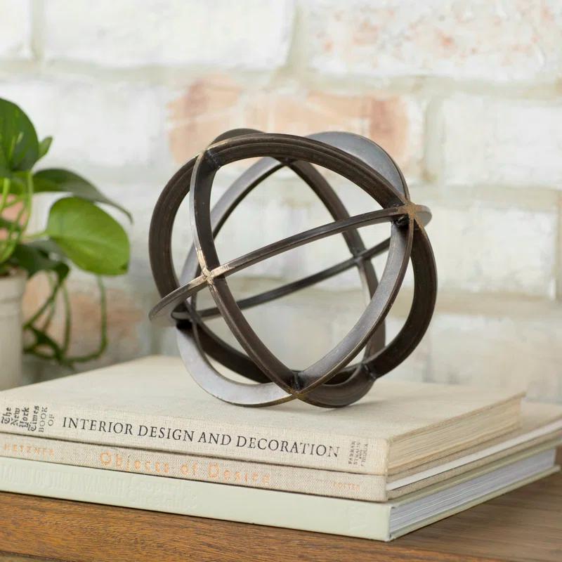 Galenna Antiqued Bronze 10" Metal Decorative Orb