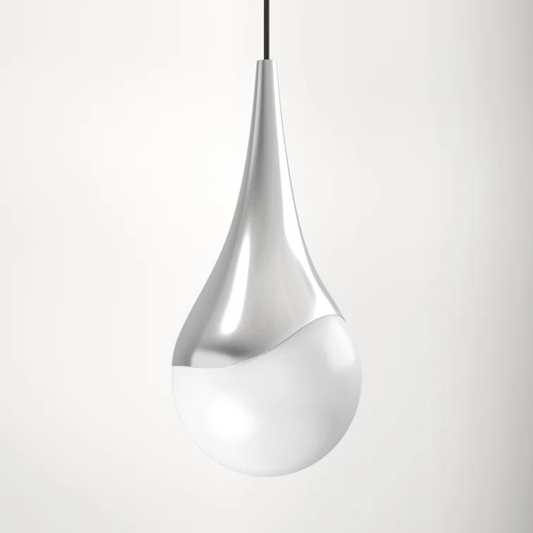 Mitzi Ariana 1 - Light Pendant in  Polished Nickel Opal Glossy Glass Shade  Shade