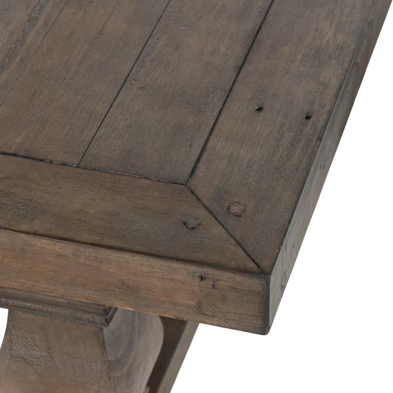 Quincy Rustic Reclaimed Pine Pedestal Base 66" Bench