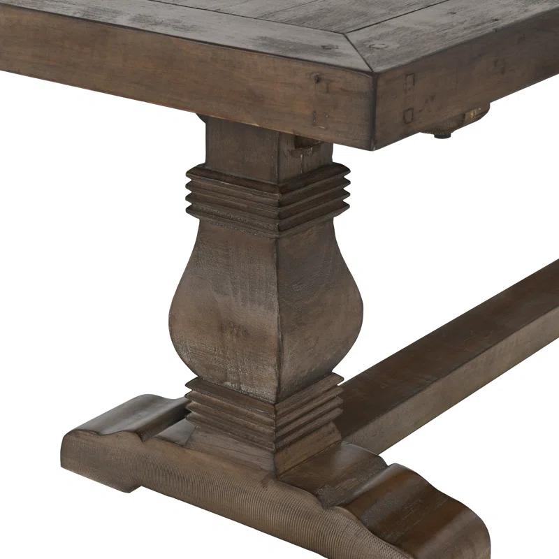 Quincy Rustic Reclaimed Pine Pedestal Base 66" Bench