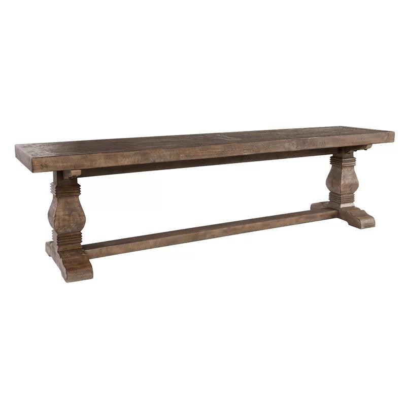 Quincy Rustic Reclaimed Pine Pedestal Base 66" Bench