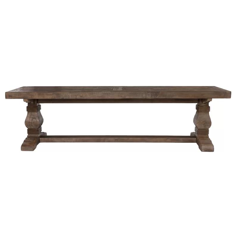 Quincy Rustic Reclaimed Pine Pedestal Base 66" Bench