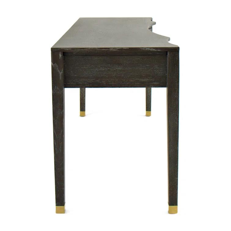 Nathan 60'' Dark Gray Cerused Oak Home Office Desk with Drawer