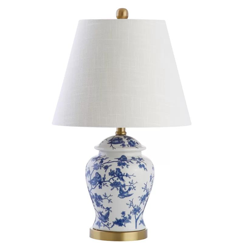 Penelope 22" Chinoiserie Blue and White LED Table Lamp