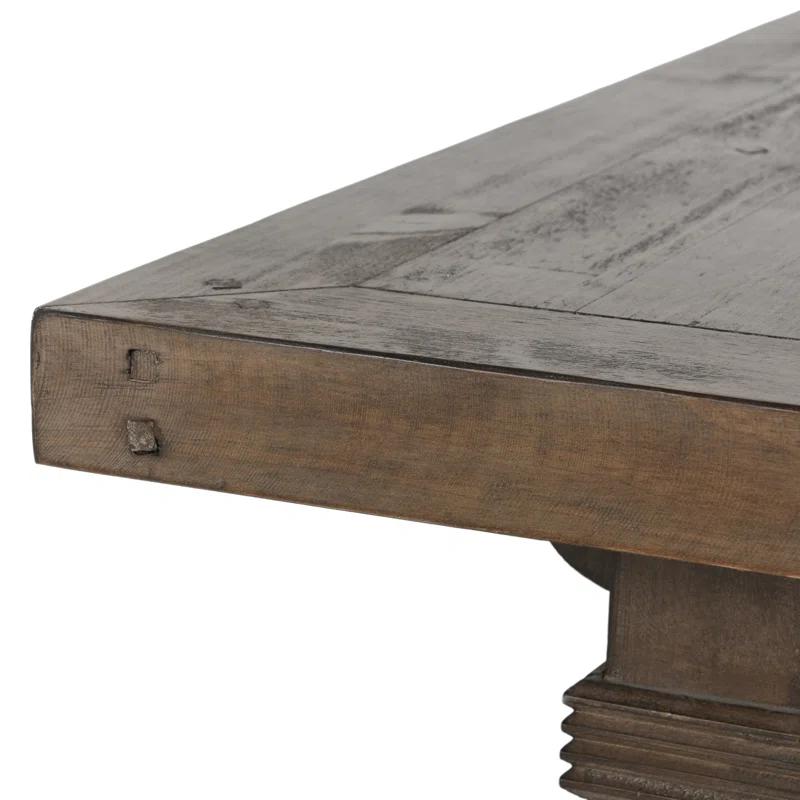 Quincy Rustic Reclaimed Pine Pedestal Base 66" Bench