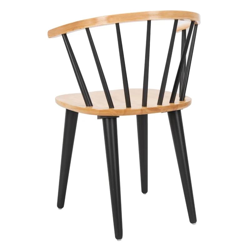 Blanchard Black and Natural Wood Curved Spindle Side Chair - Set of 2