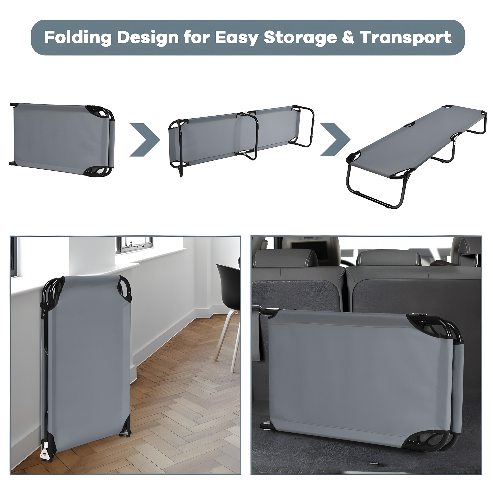 Patiojoy Outdoor Camping Cot Folding Camping Bed Sleeping Bed for Kids & Adult