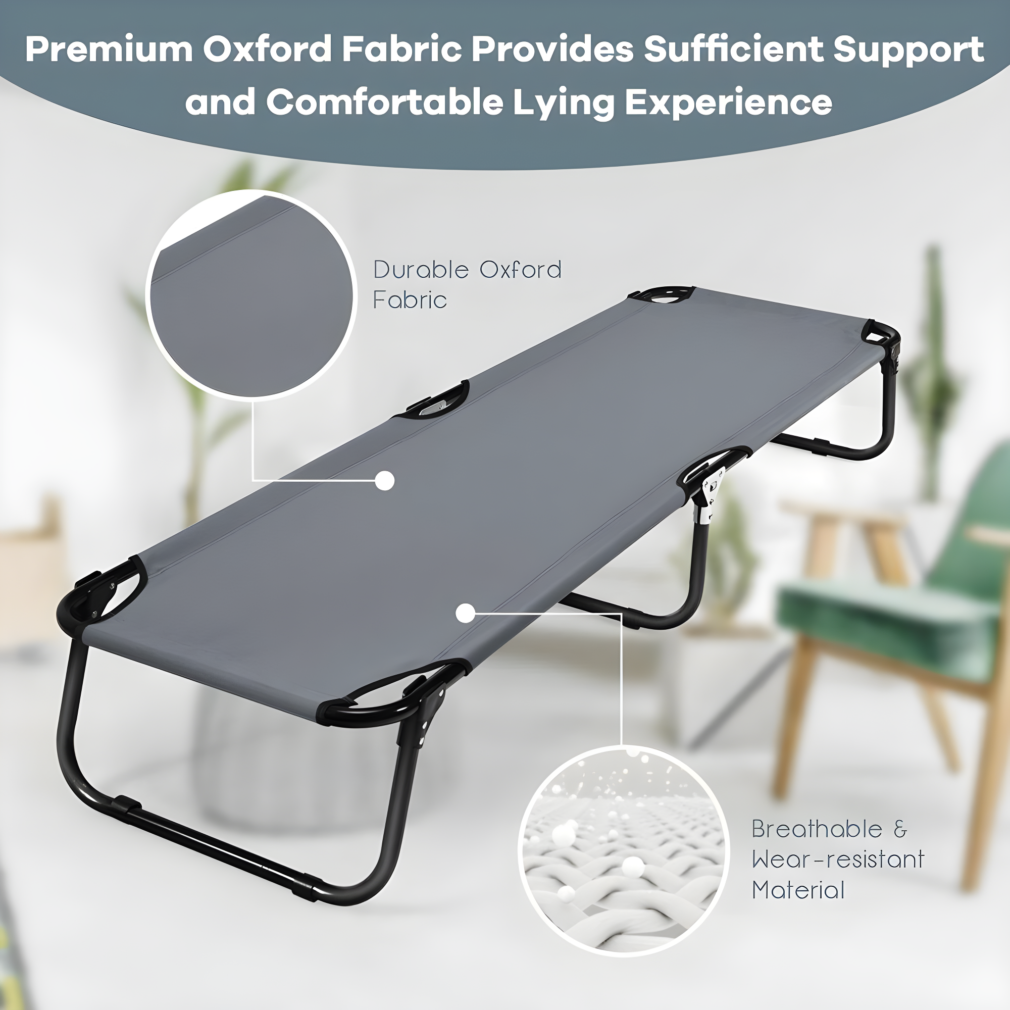 Patiojoy Outdoor Camping Cot Folding Camping Bed Sleeping Bed for Kids & Adult