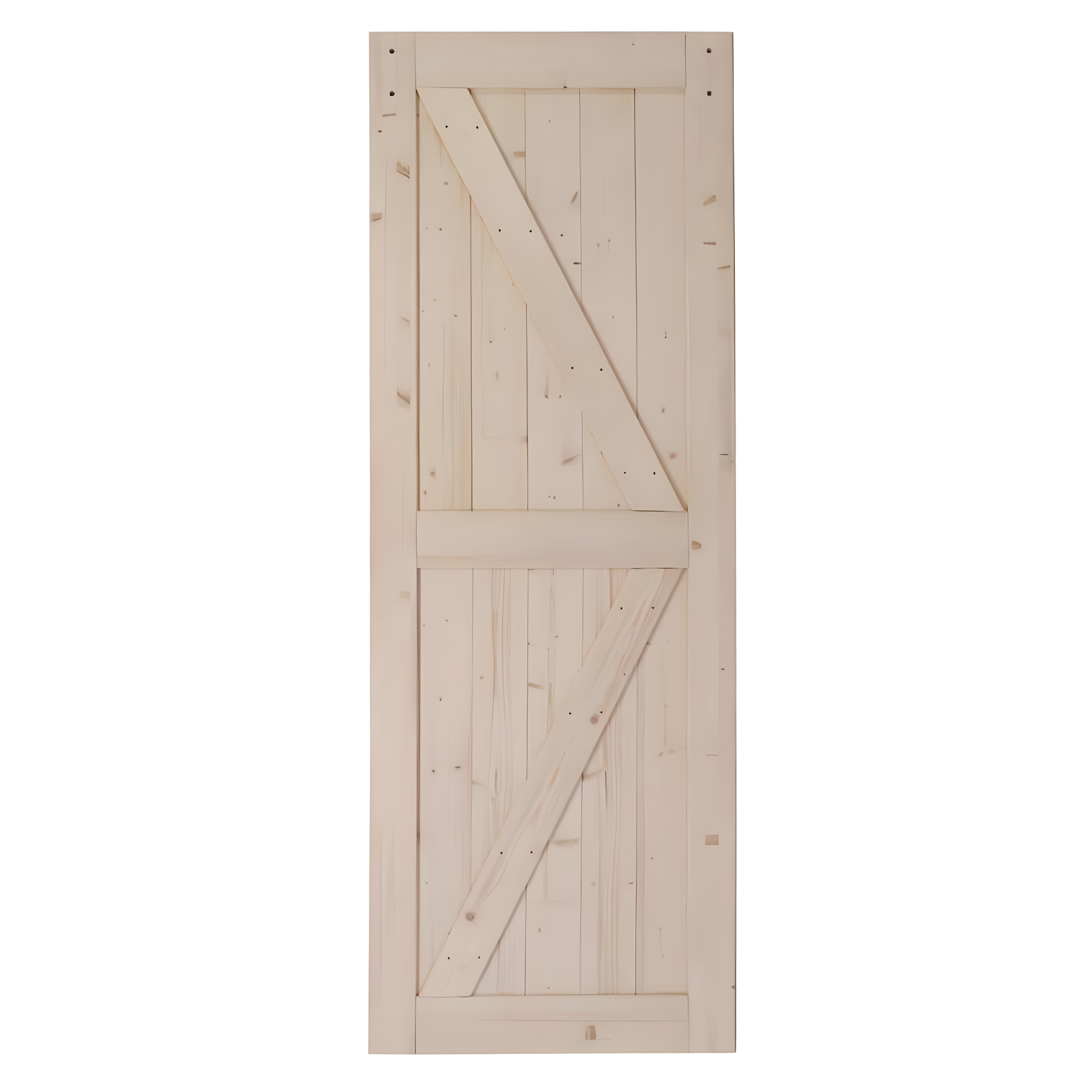 SalonMore 30in x 84in Sliding Barn Wood Door, Interior Doors, DIY Assembly, Solid Natural Spruce Panelled Slab, with 5.5FT Barn Door Hardware Kit
