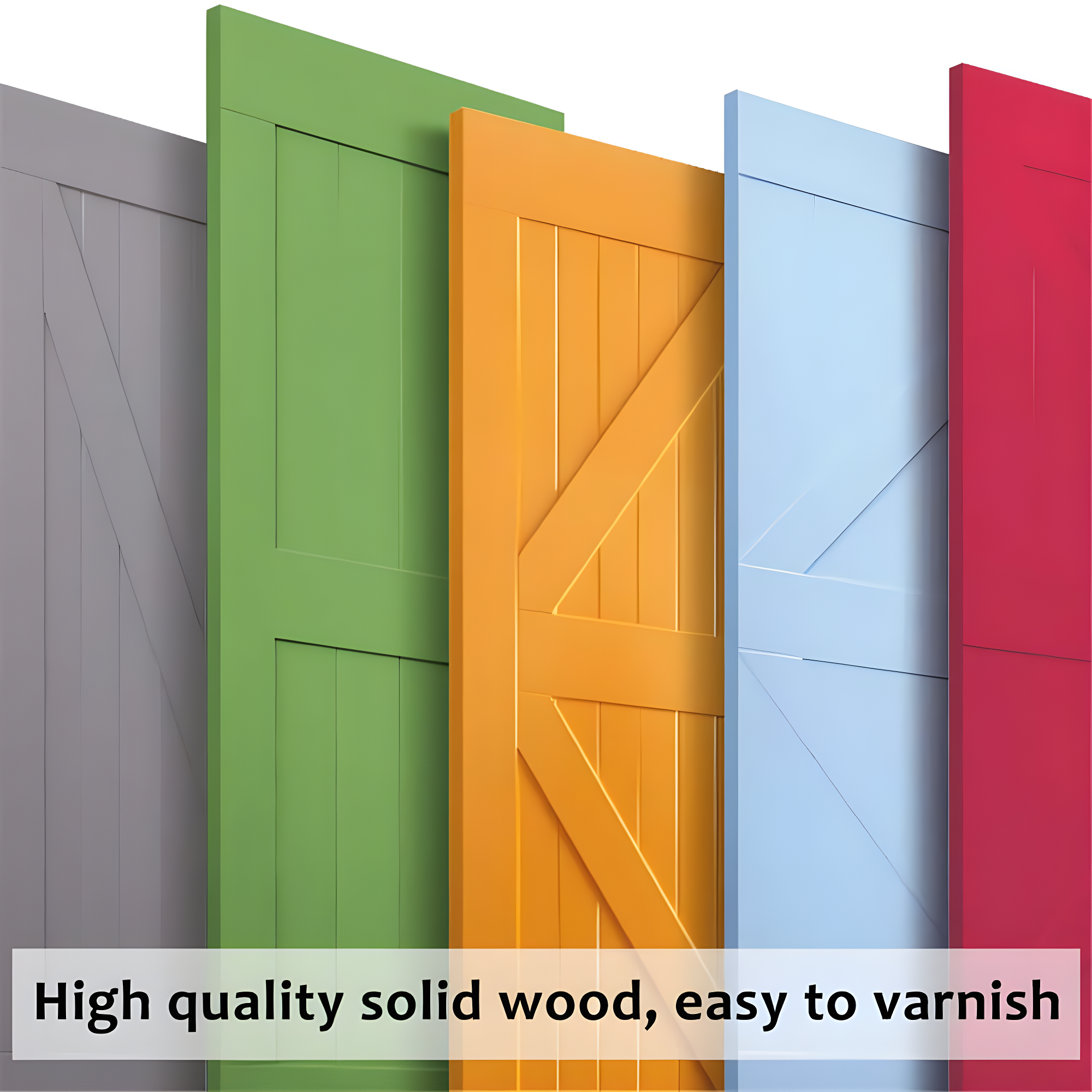 SalonMore 30in x 84in Sliding Barn Wood Door, Interior Doors, DIY Assembly, Solid Natural Spruce Panelled Slab, with 5.5FT Barn Door Hardware Kit