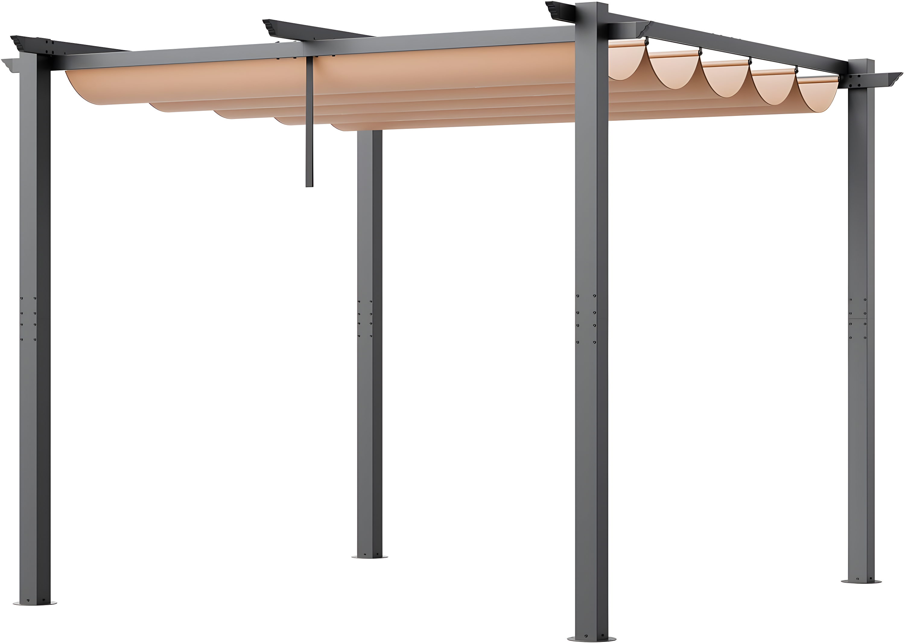 VEVOR 10'x10' Outdoor Retractable Pergola with Canopy, Aluminum Pergola with Retractable Canopy, Modern Pergola with Sun Shade Canopy for Patios, Gardens, Decks, Backyards (Beige)