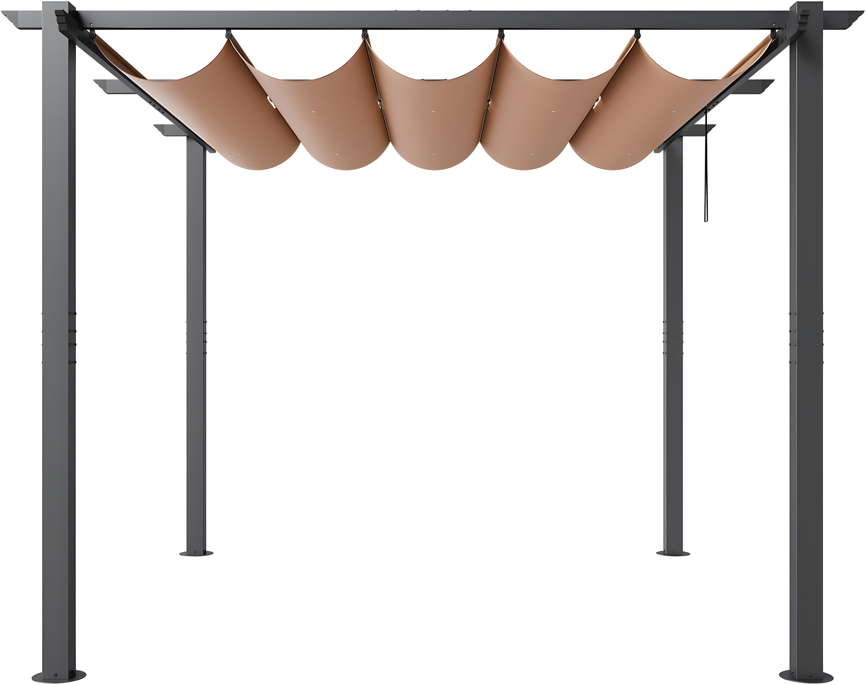 VEVOR 10'x10' Outdoor Retractable Pergola with Canopy, Aluminum Pergola with Retractable Canopy, Modern Pergola with Sun Shade Canopy for Patios, Gardens, Decks, Backyards (Beige)