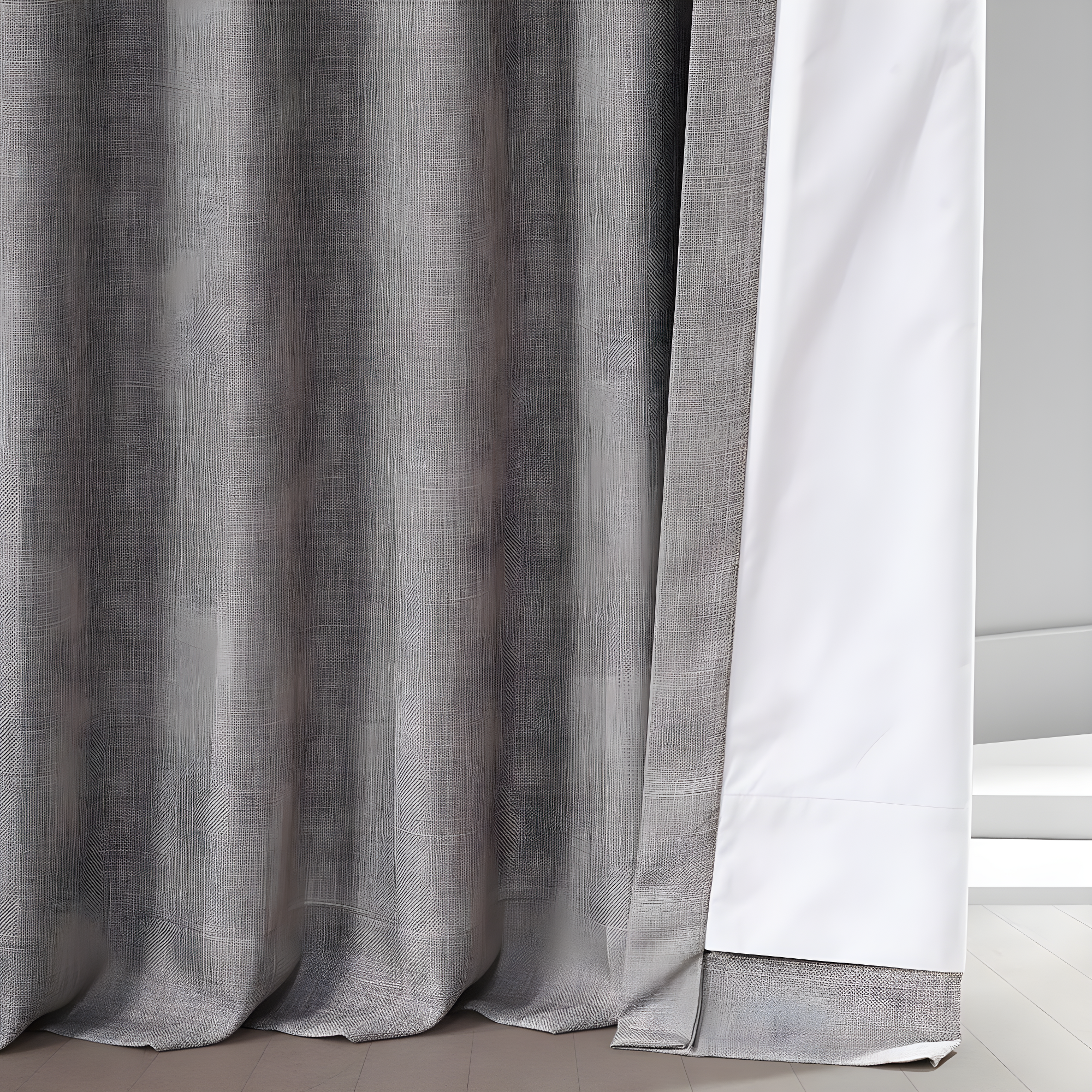 HPD HALF PRICE DRAPES Solid Thermal Insulated Blackout Curtains for Bedroom 84 Inches Long Curtain (1 Panel) Signature Blackout Linen Window Curtains for Living Room, 50W x 84L, Destination Slate