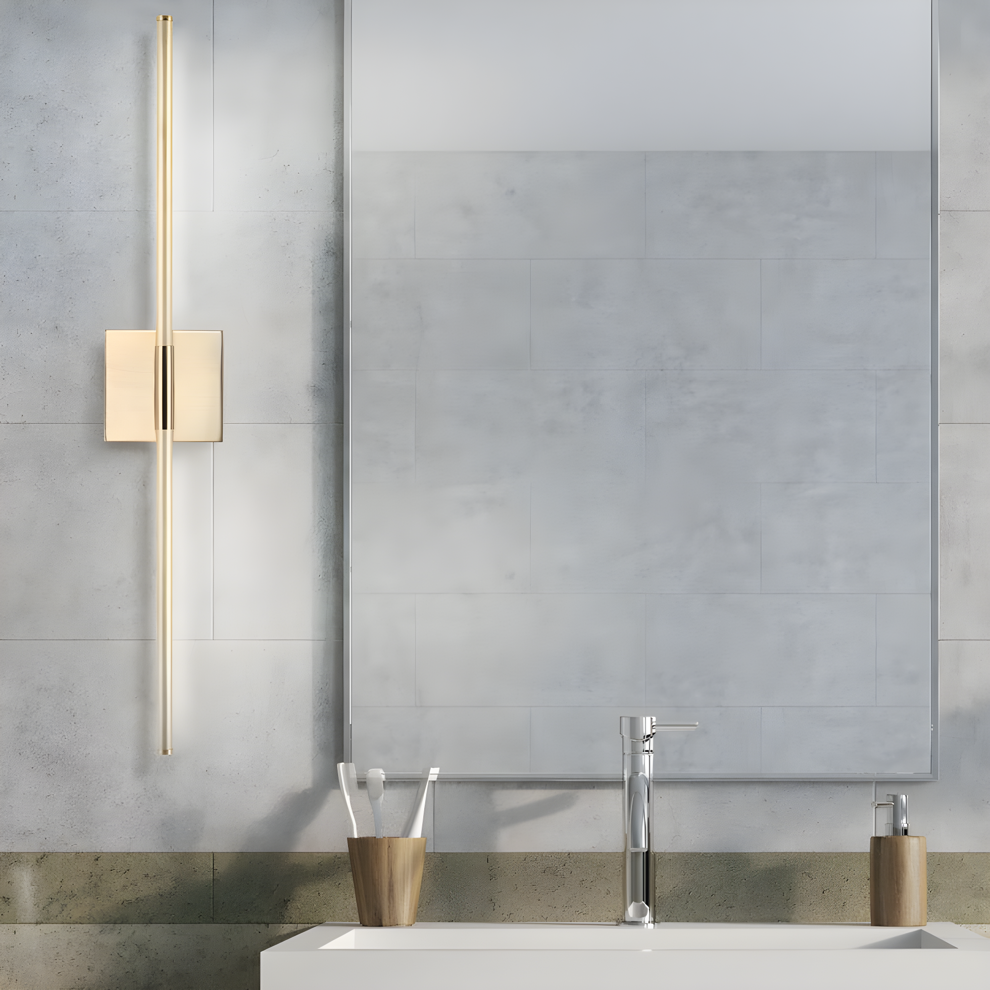 JONATHAN Y Makena 28" Modern Minimalist Dimmable Integrated LED Metal Wall Sconce, Brass Gold