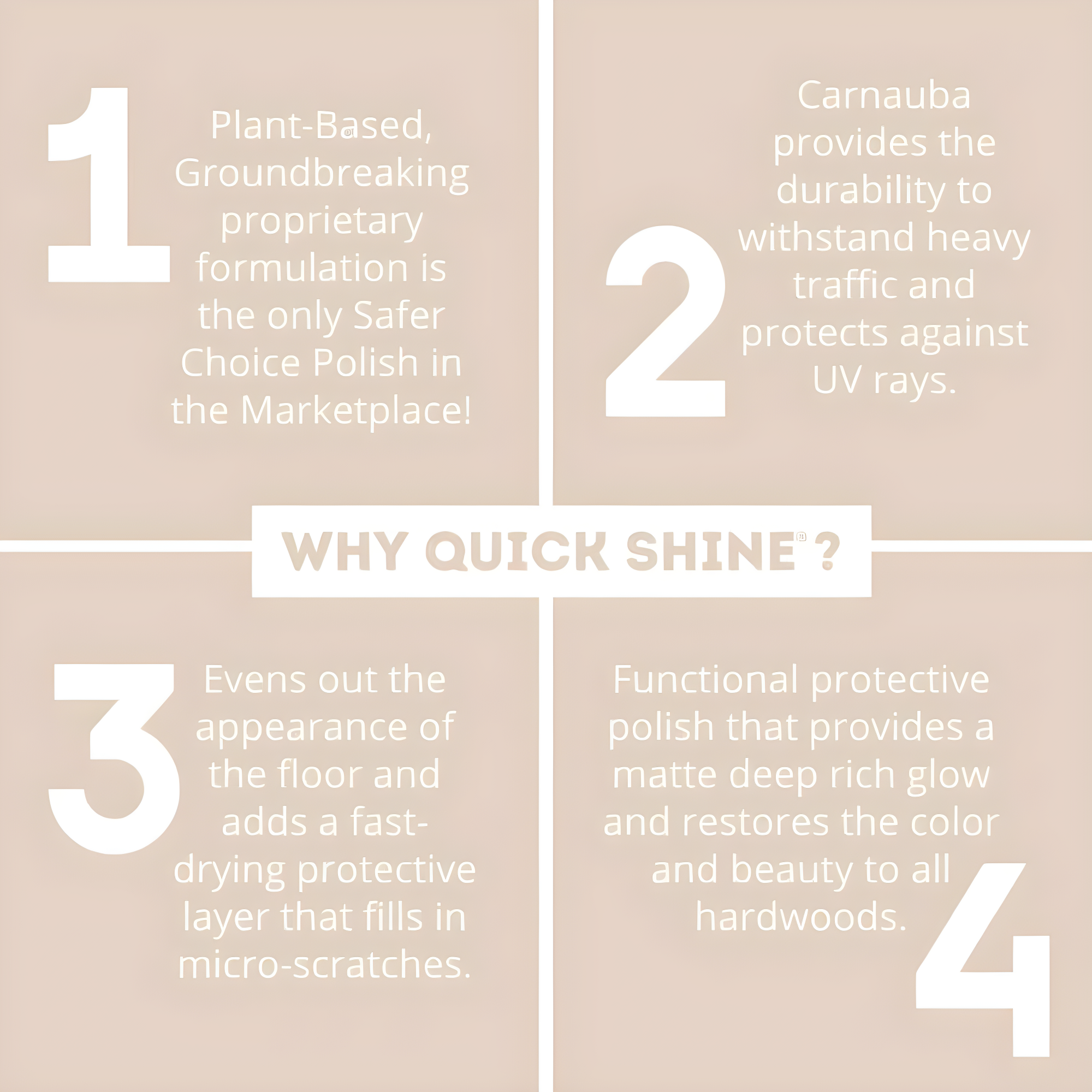 Quick Shine Hardwood Floor Luster, Pfas-Free Formula Floor Polish with Plant-Derived Carnauba 27oz