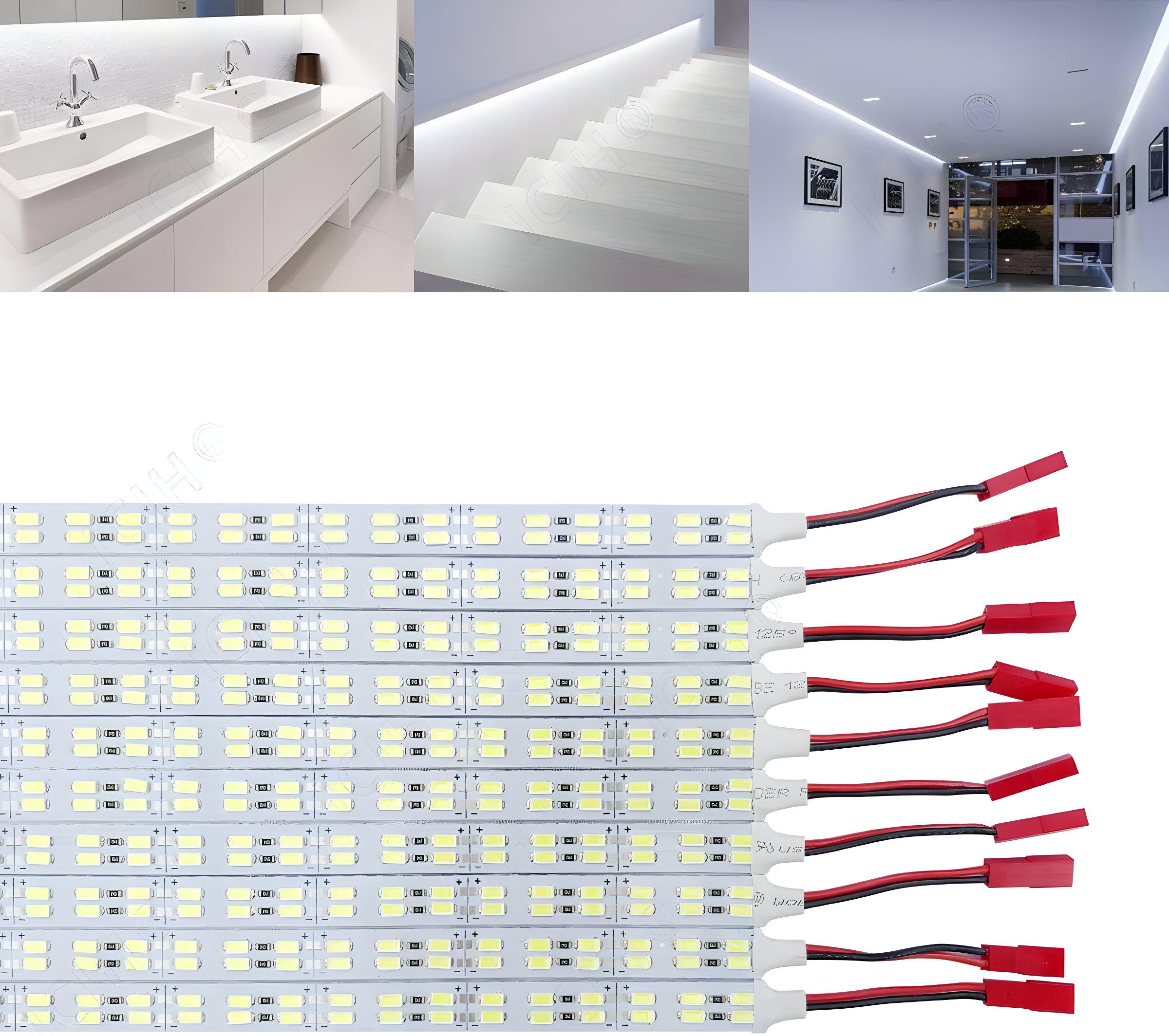 ICIH Under Cabinet LED Light 10Pack 12v LED Light Strip Rigid Super Bright White 6000K SMD5630 9W 84LED Double Row 0.5m/20in for Kitchen Cabinet,Counter,Showcase Vehicle Replace