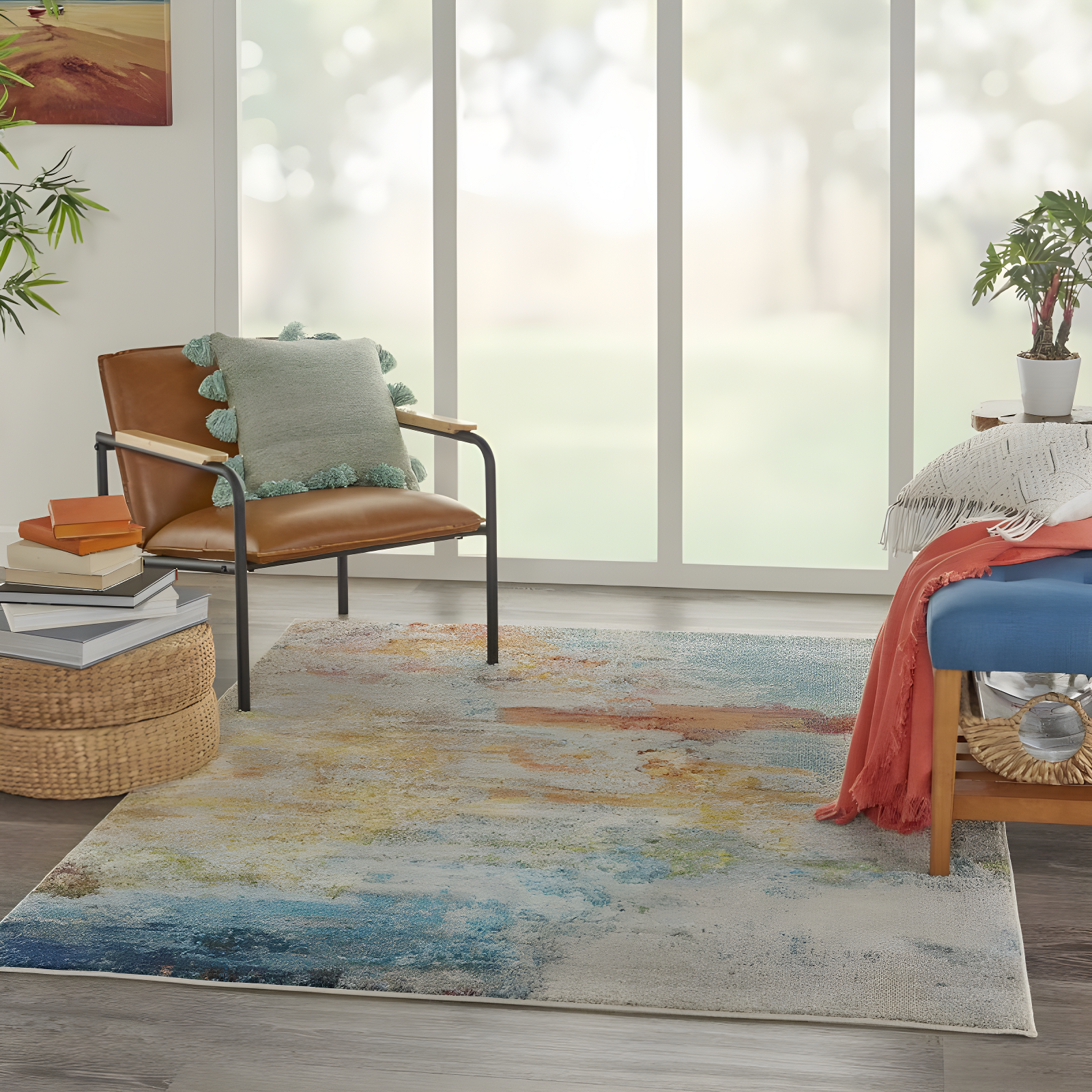 Nourison Celestial CES02 Sealife Indoor Area Rug 3'11" x 5'11"