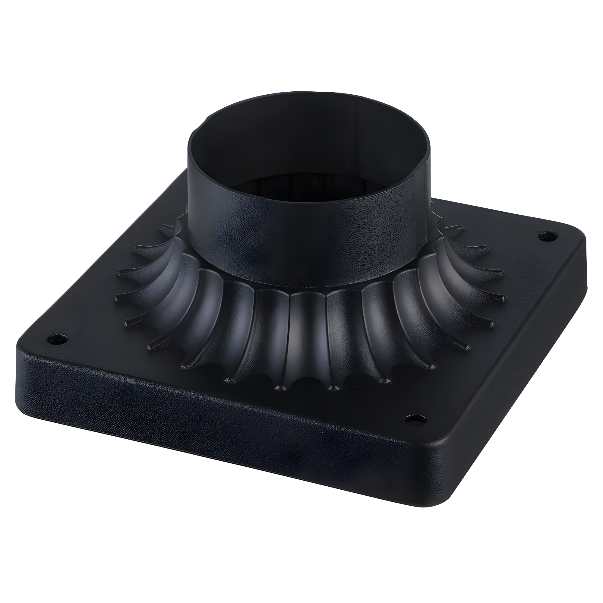 Canby 5.5 in. Black Square Pier Mount Base for 3 inch Post Top Mounts