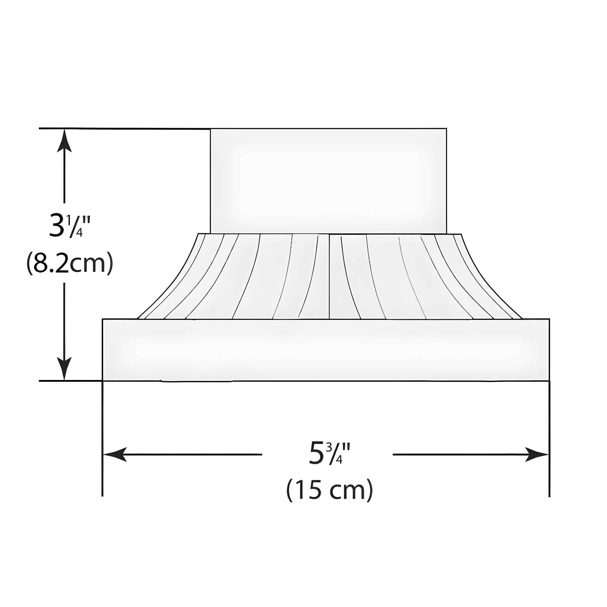 Canby 5.5 in. Black Square Pier Mount Base for 3 inch Post Top Mounts
