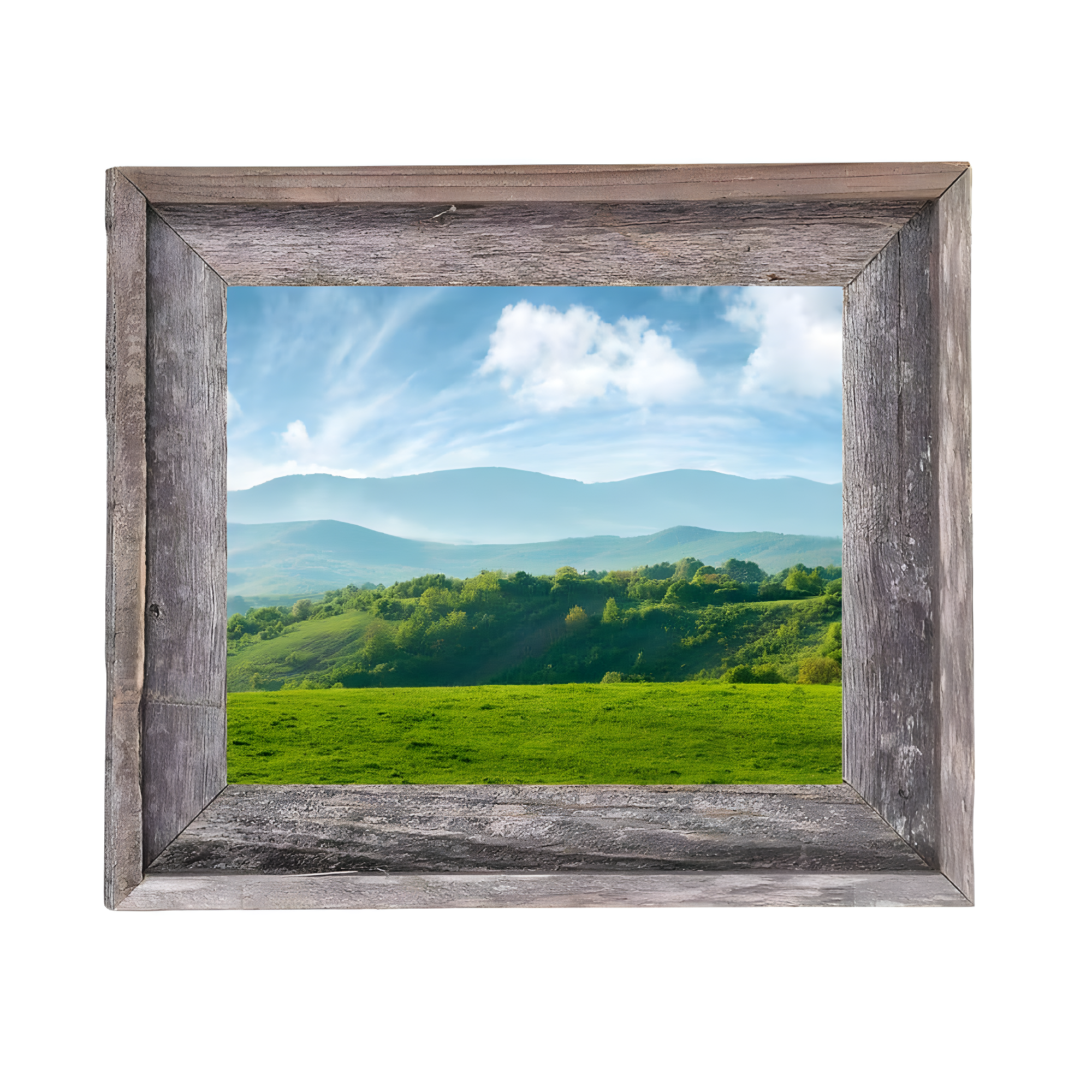 Kattan Weathered Gray Wood Beveled Picture Frame