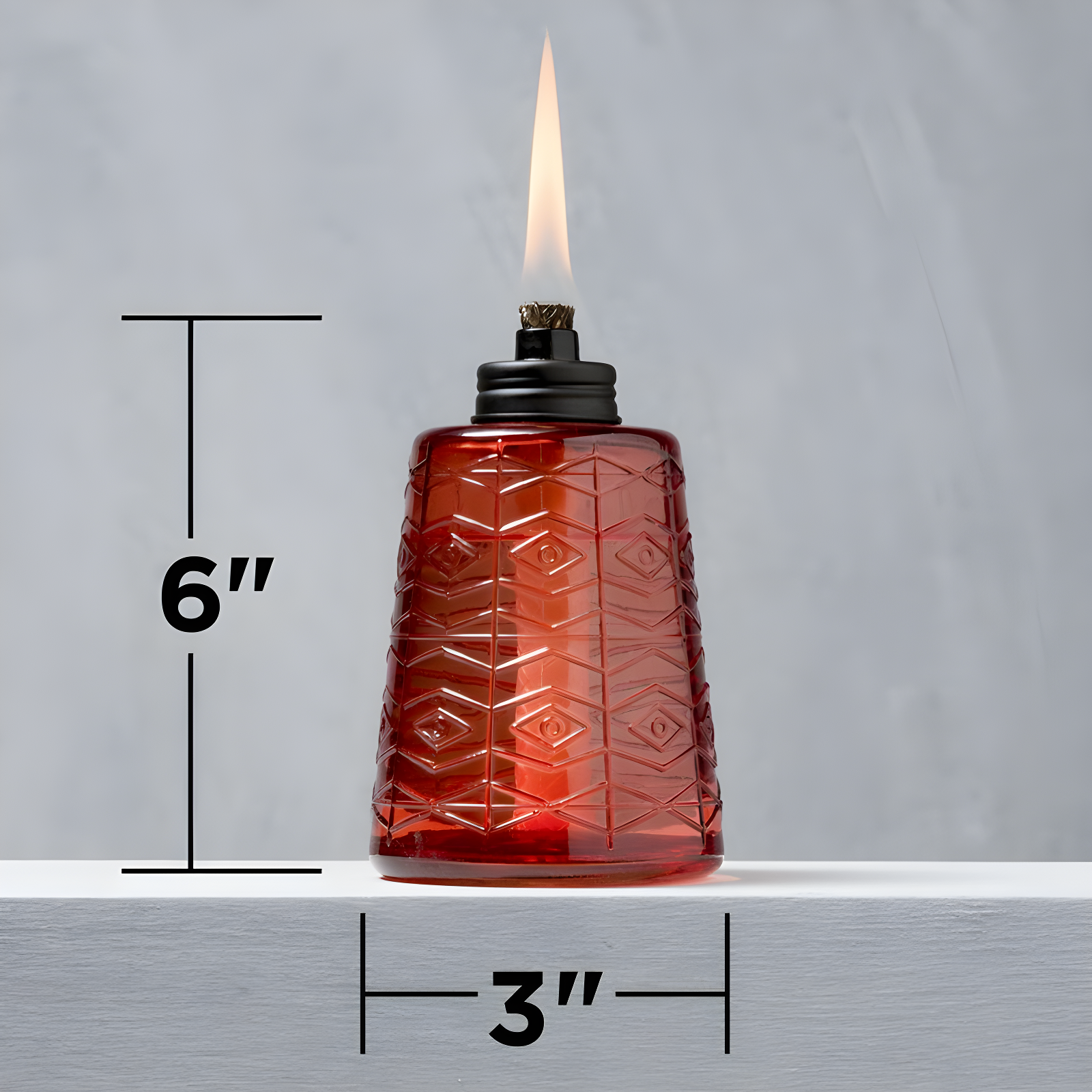 TIKI Brand TIKI® Brand 6 Inch Table Torch Glass Red, Green and Blue (Set of 3)