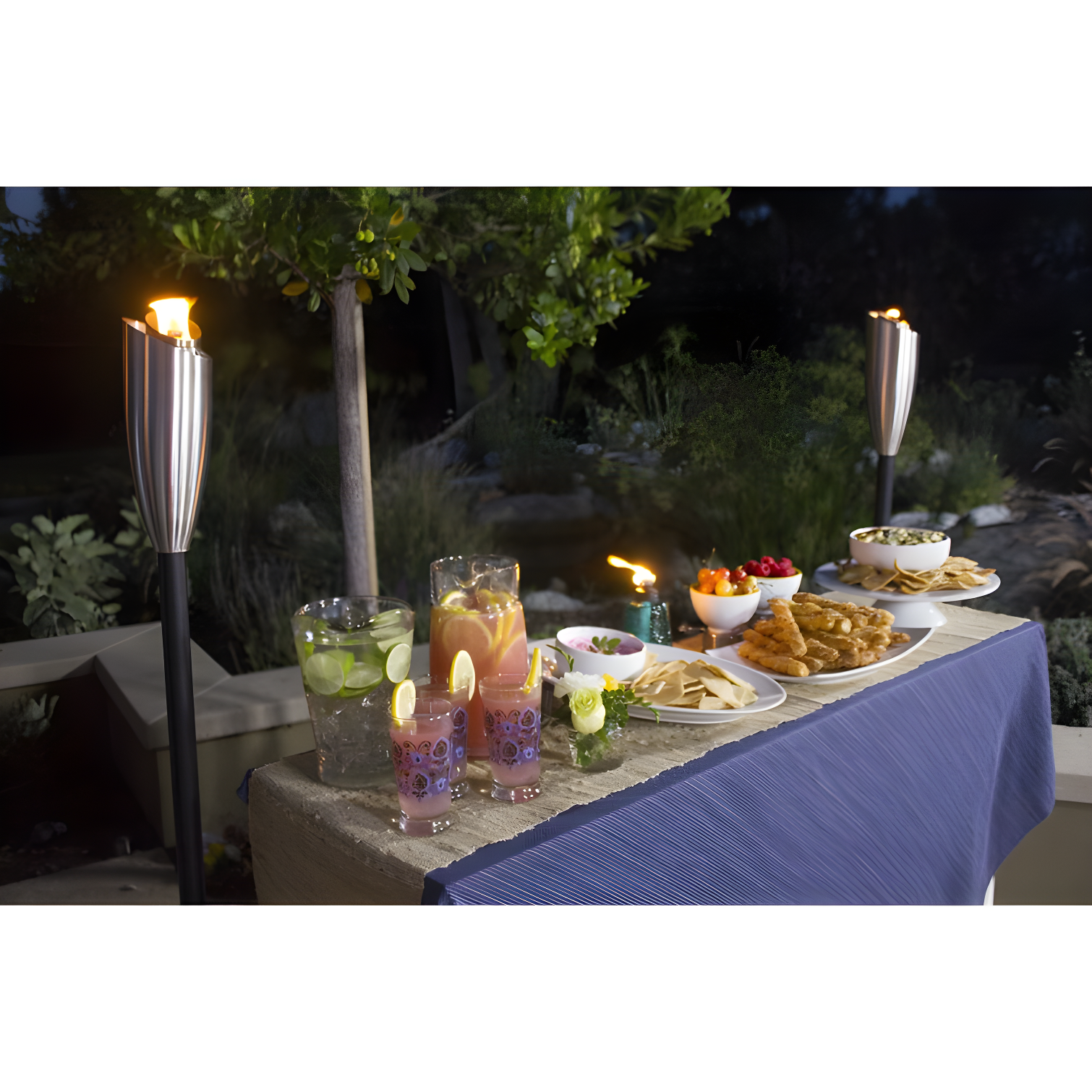 TIKI Brand TIKI® Brand 6 Inch Table Torch Glass Red, Green and Blue (Set of 3)