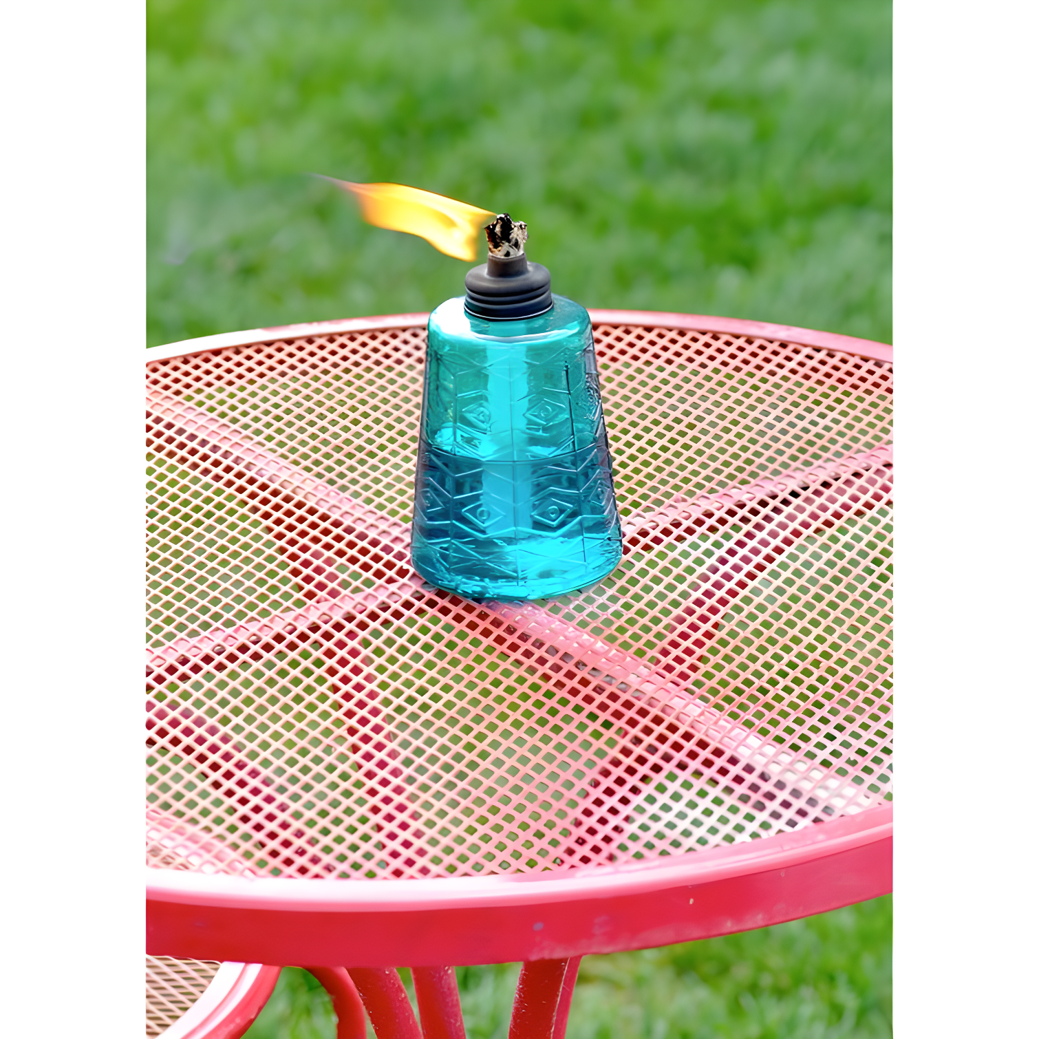 TIKI Brand TIKI® Brand 6 Inch Table Torch Glass Red, Green and Blue (Set of 3)