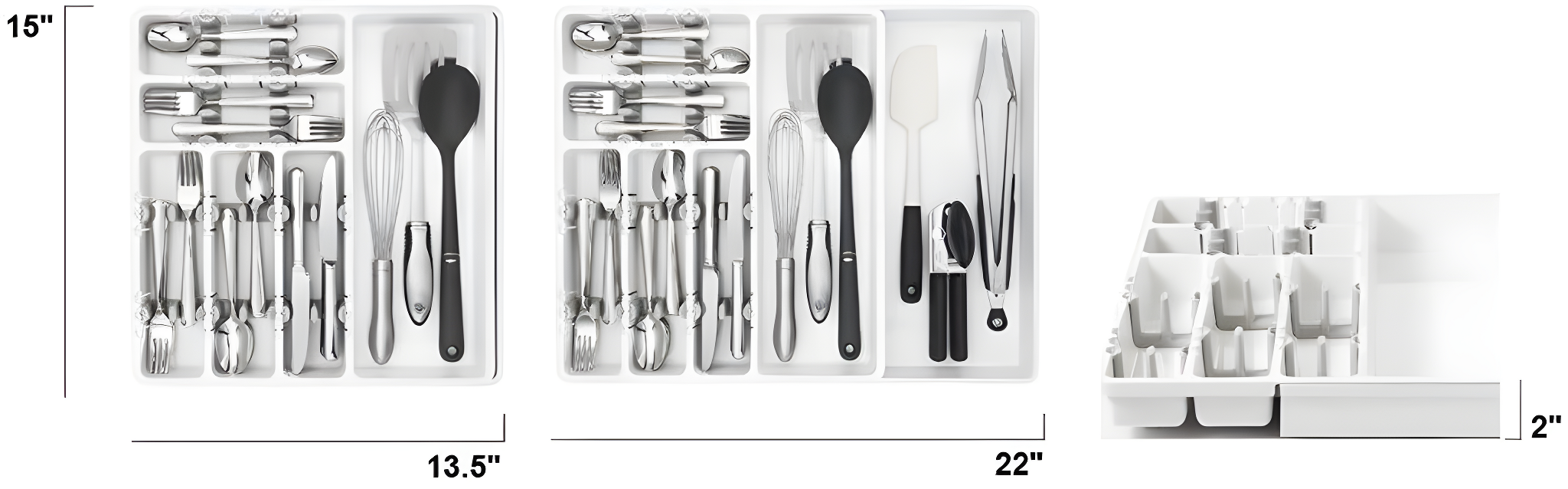 1.75"H x 16.72"W x 22"D Drawer Organizer