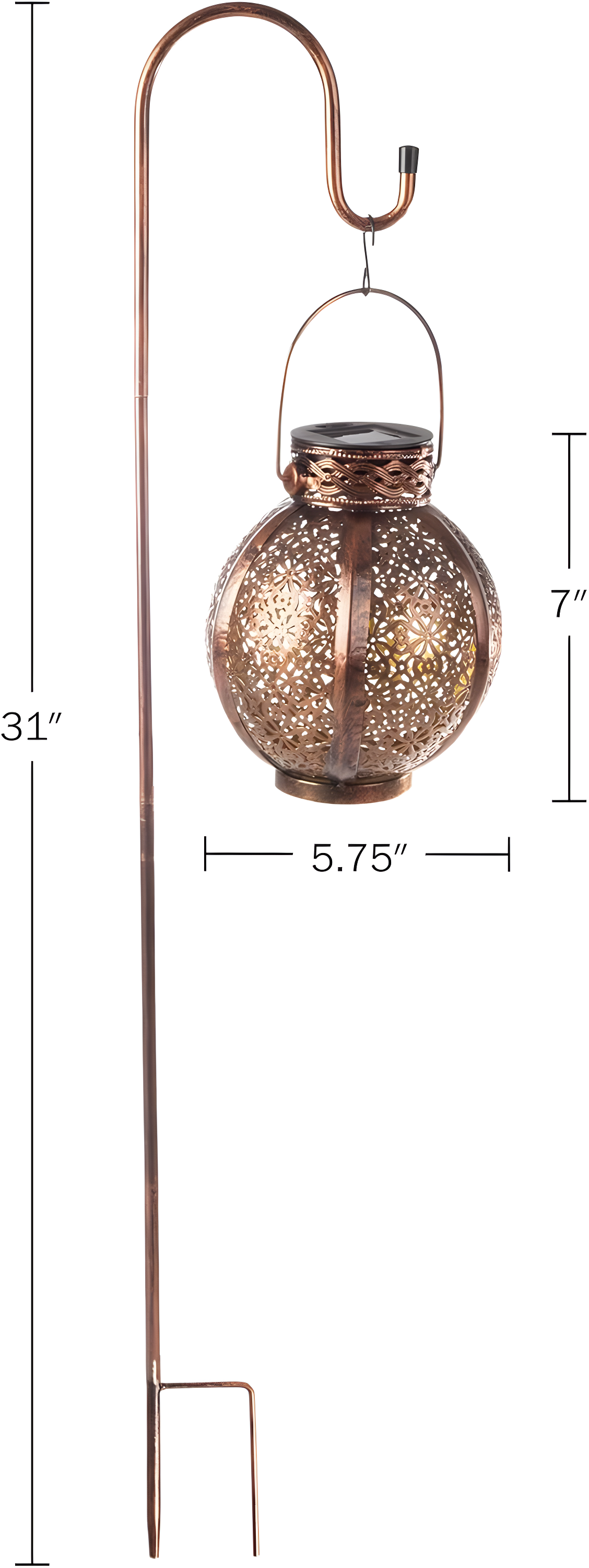 Pure Garden 2 Solar Outdoor Lights - Hanging Or Tabletop Rechargeable LED Lantern With Hooks- Outdoor Decor (Set of 2)