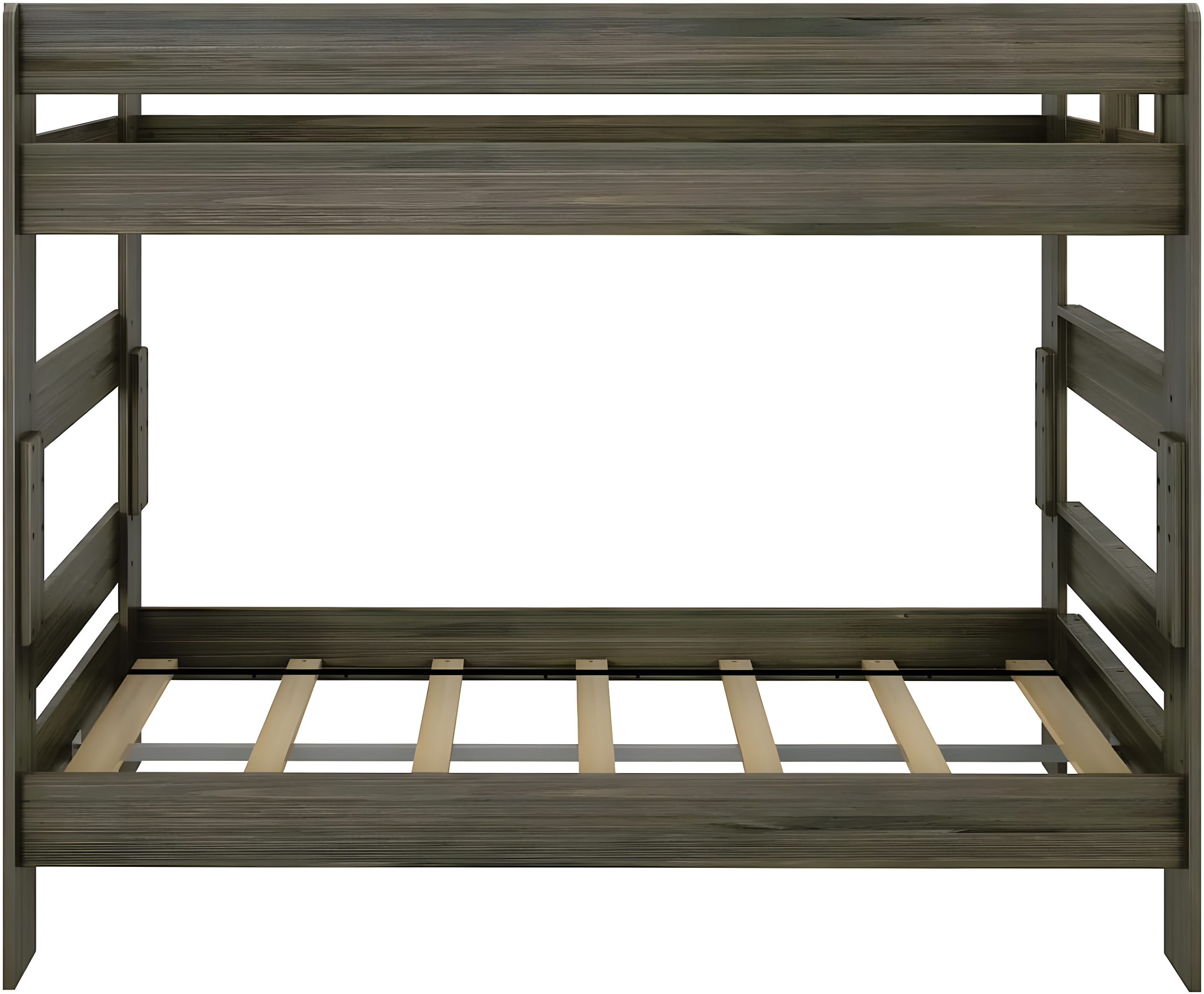Max & Lily Twin over Twin Bunk Bed, Farmhouse Solid Wood Bunk Beds for Kids, Barnwood Brown