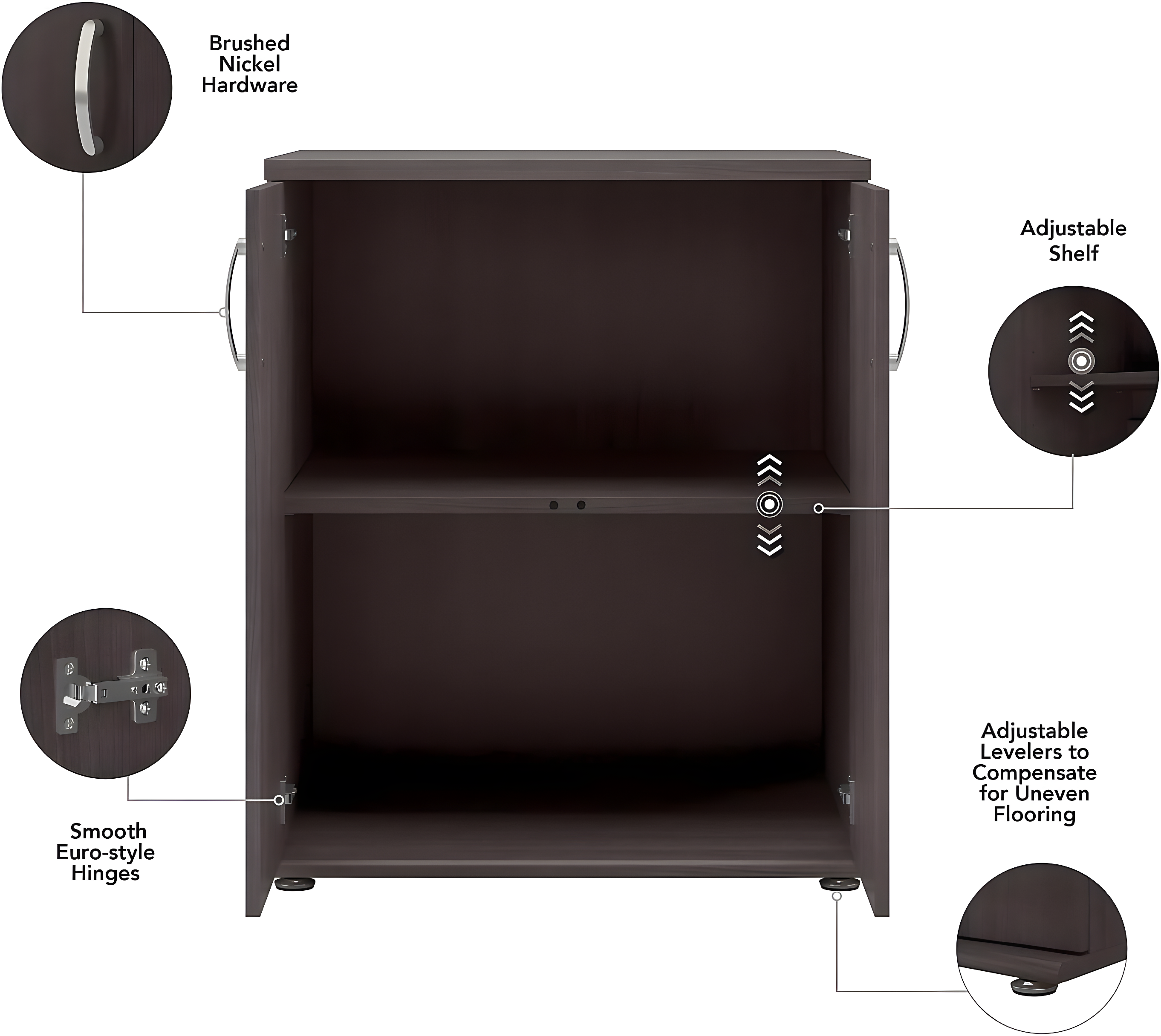 Universal Storage 28.35'' Wide 2 - Shelf Storage Cabinet