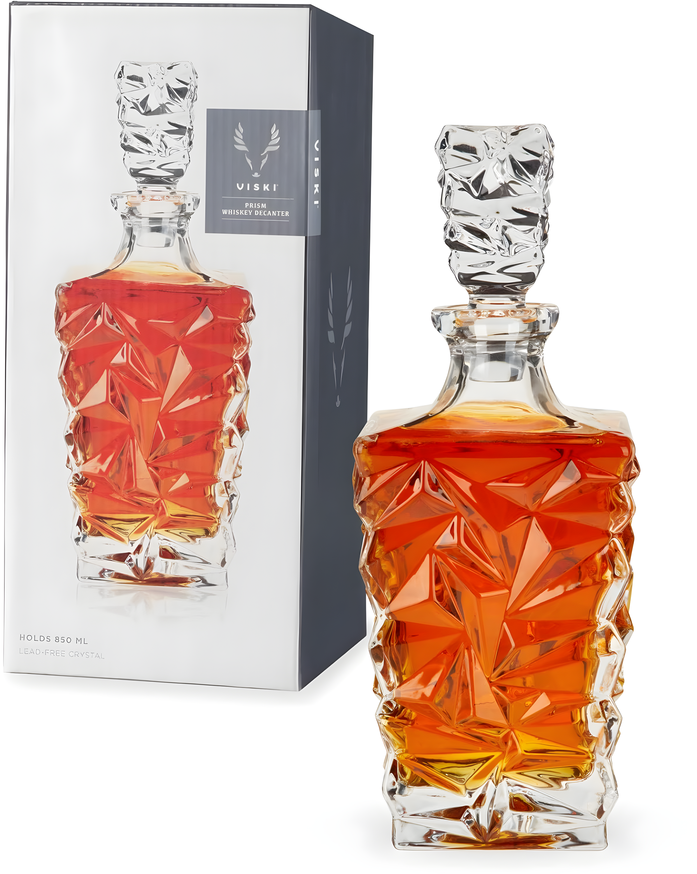 Viski Prism Crystal Whiskey Decanter
