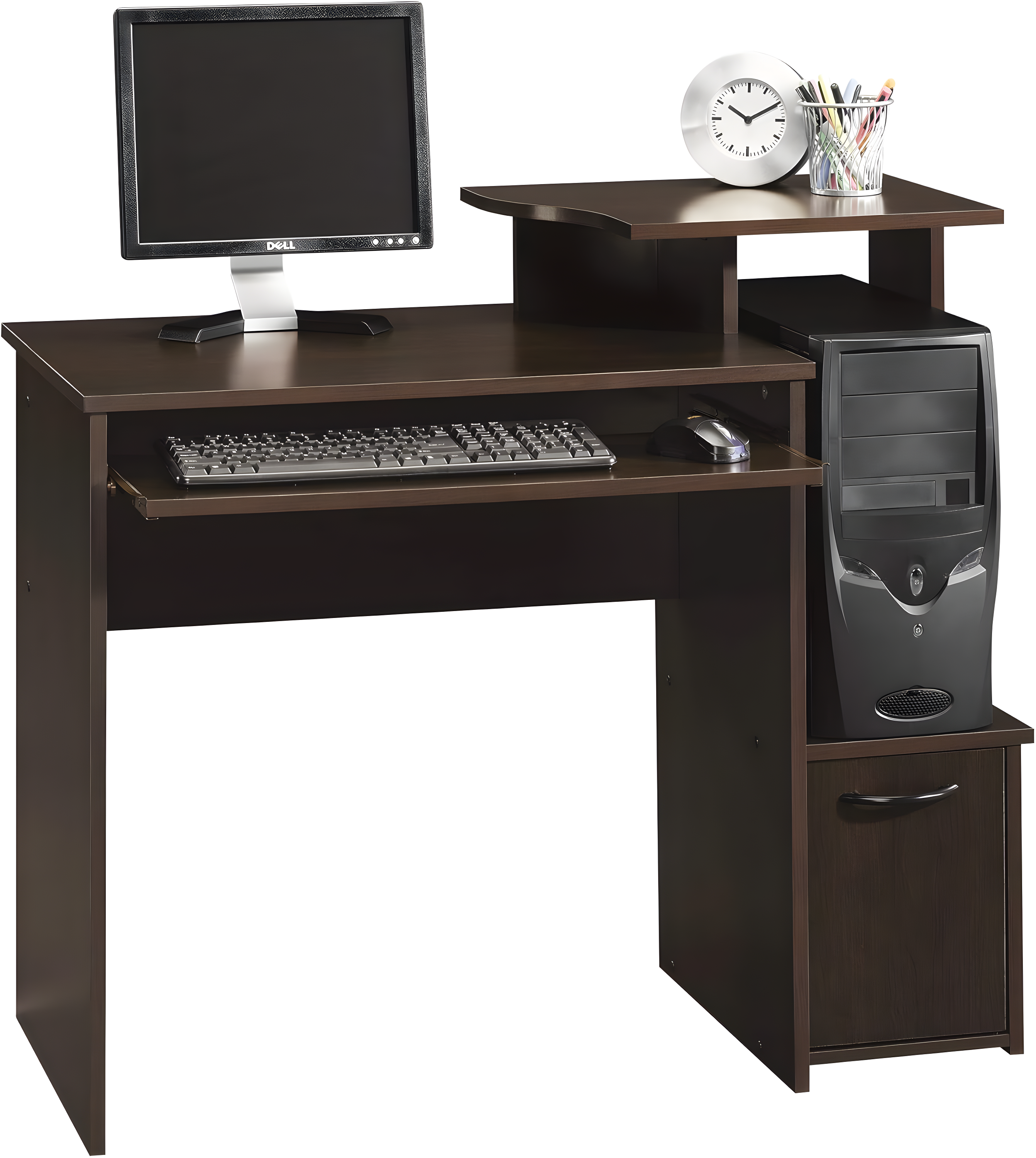 Sauder Computer Desk - Cinnamon Cherry: Slide-Out Tray, Home Office, Small Profile, Kids Room Use