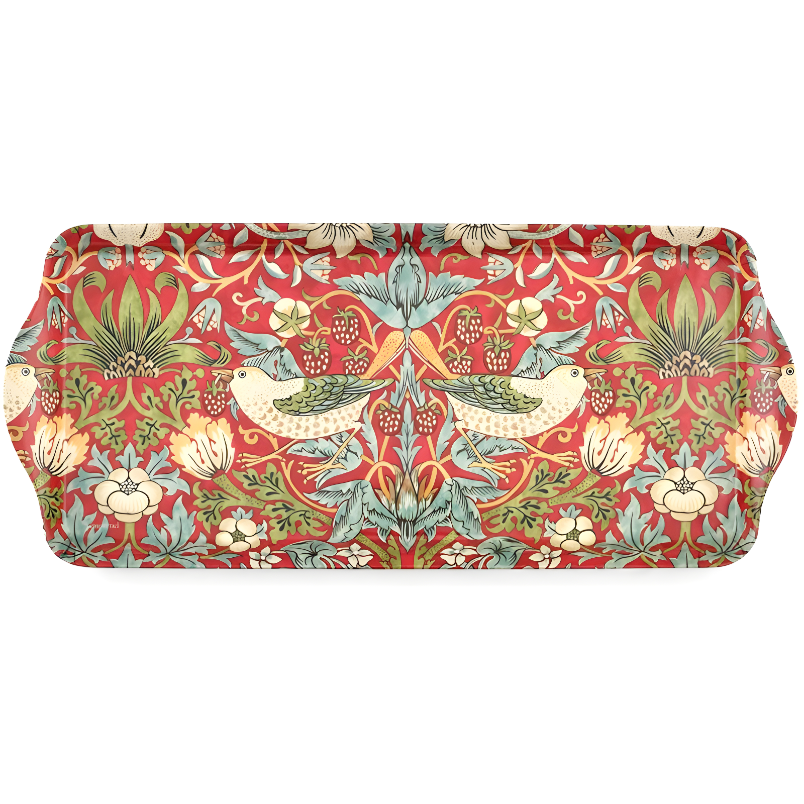 Pimpernel Strawberry Thief Red Melamine Sandwich Tray 15.1 X6.5"