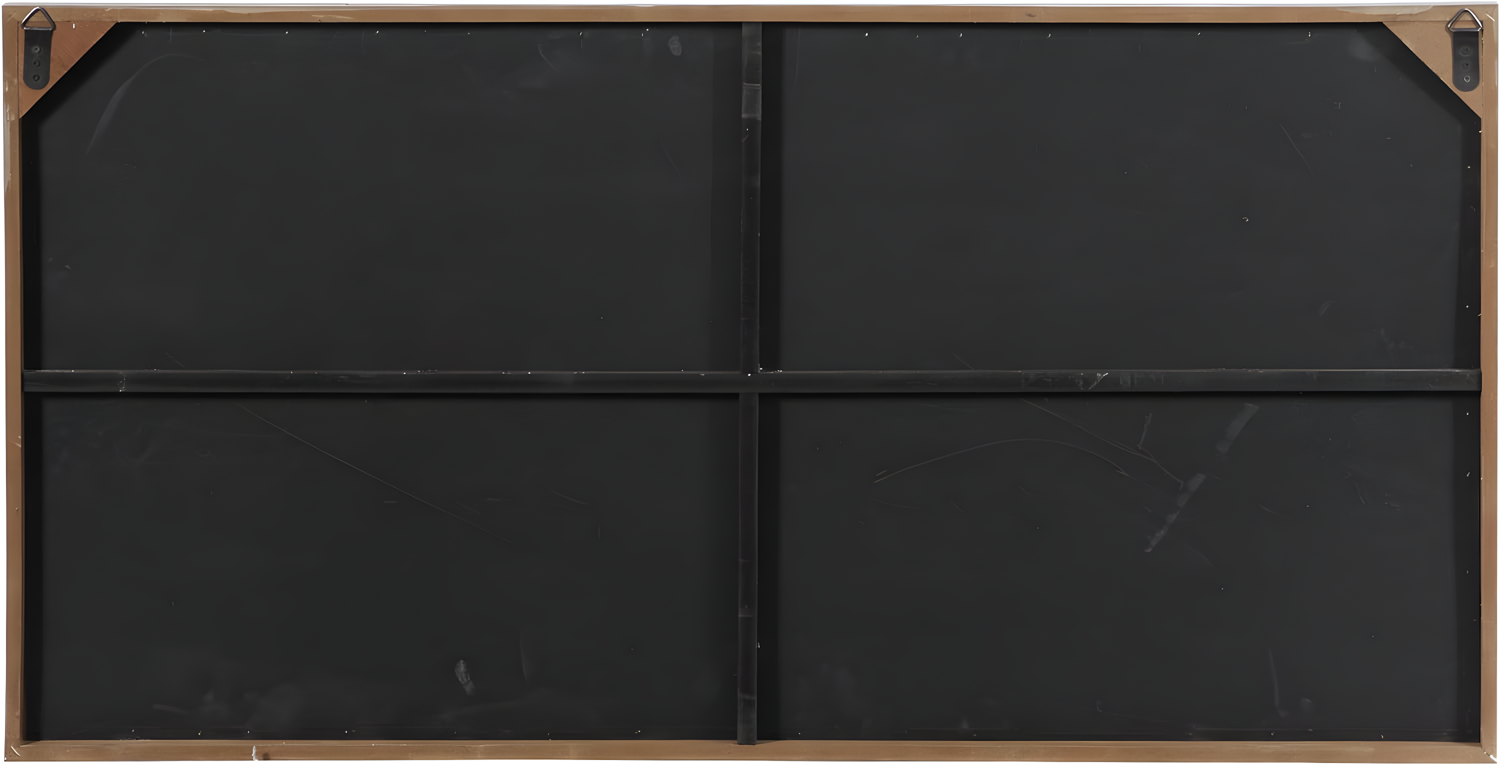 DecMode Farmhouse Distressed Rectangular Wood Wall Décor with Multi Colored Geometric Pattern, 46"W x 23"H