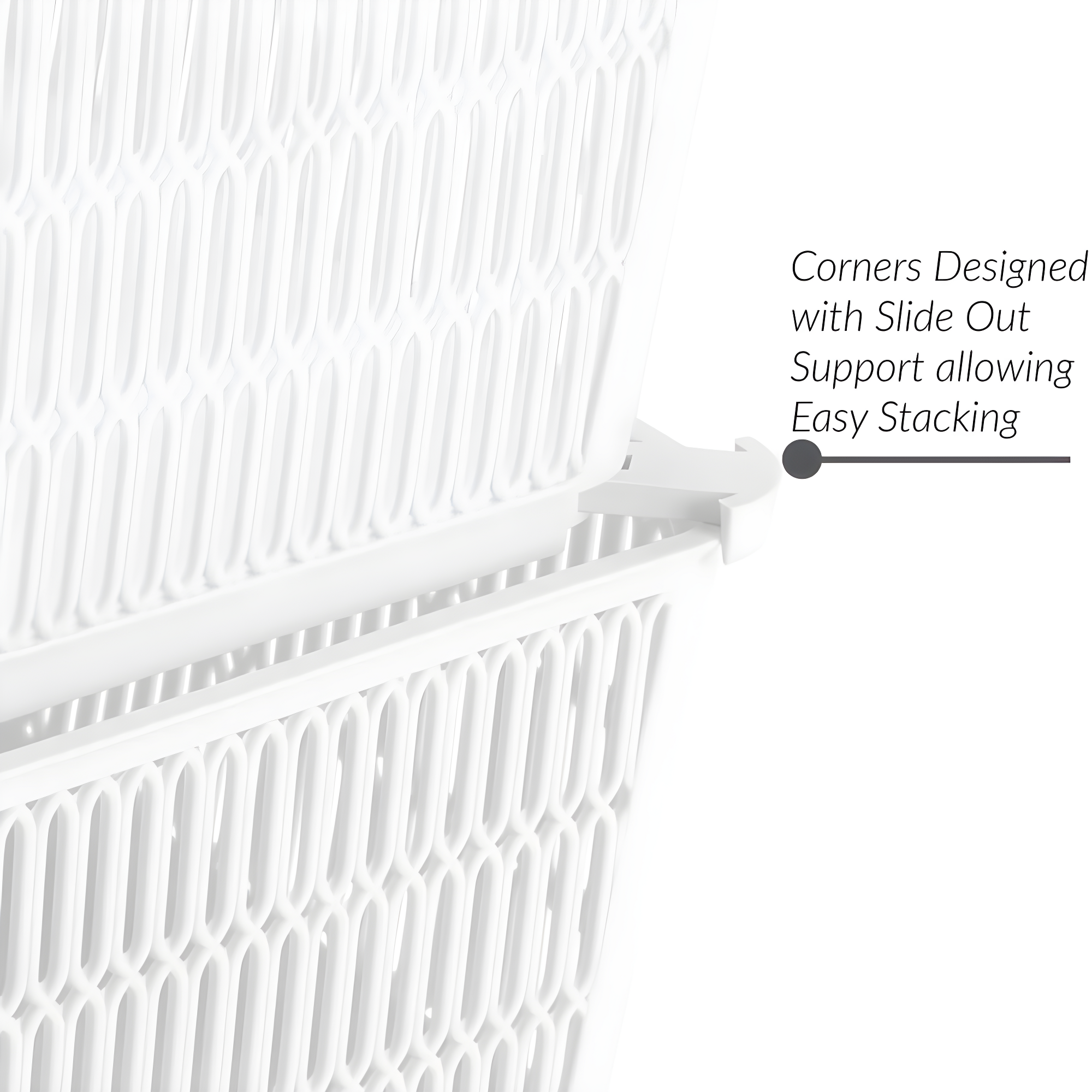 Simplify 2pk Large Slide and Stack Storage Shallow Totes White: Polypropylene Sliding Bins, Decorative Storage, 975 Volume