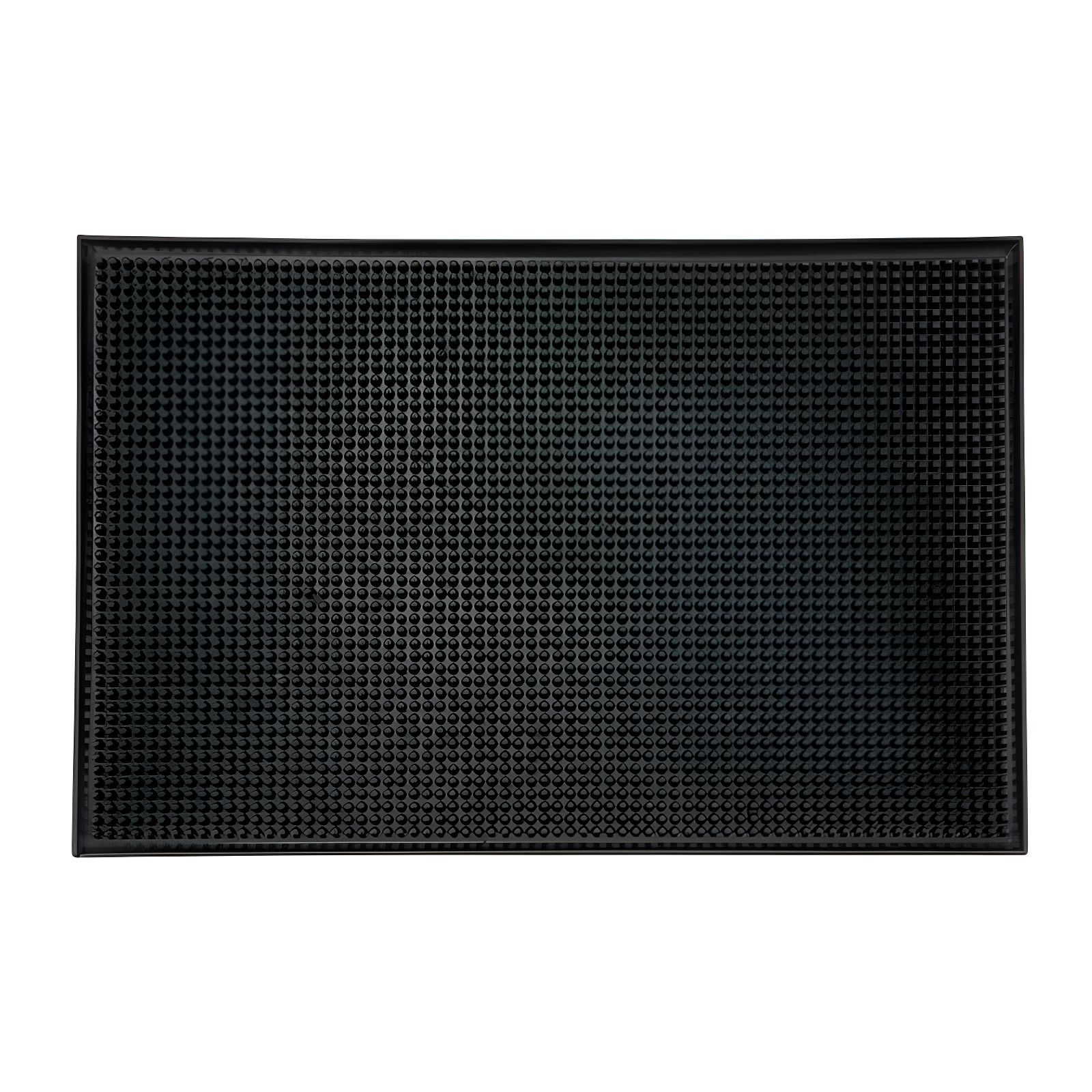 Winco Bar Service Mat Plastic Professional Bar Glass Serving Spill Mat, 18"x12" - Black