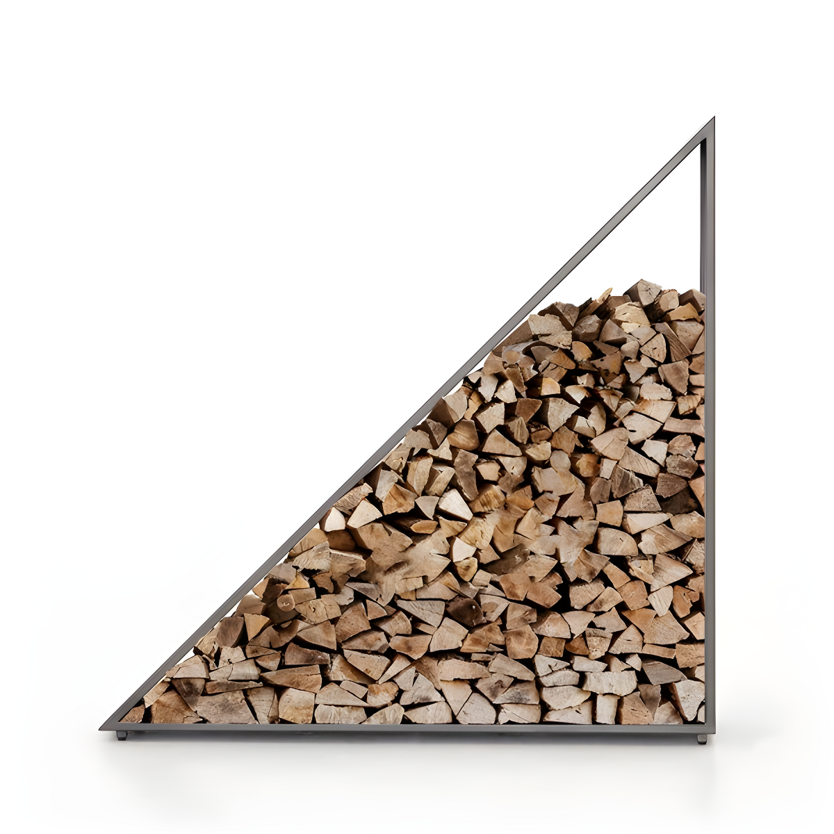 Geometric Coated Gunmetal Firewood Holder
