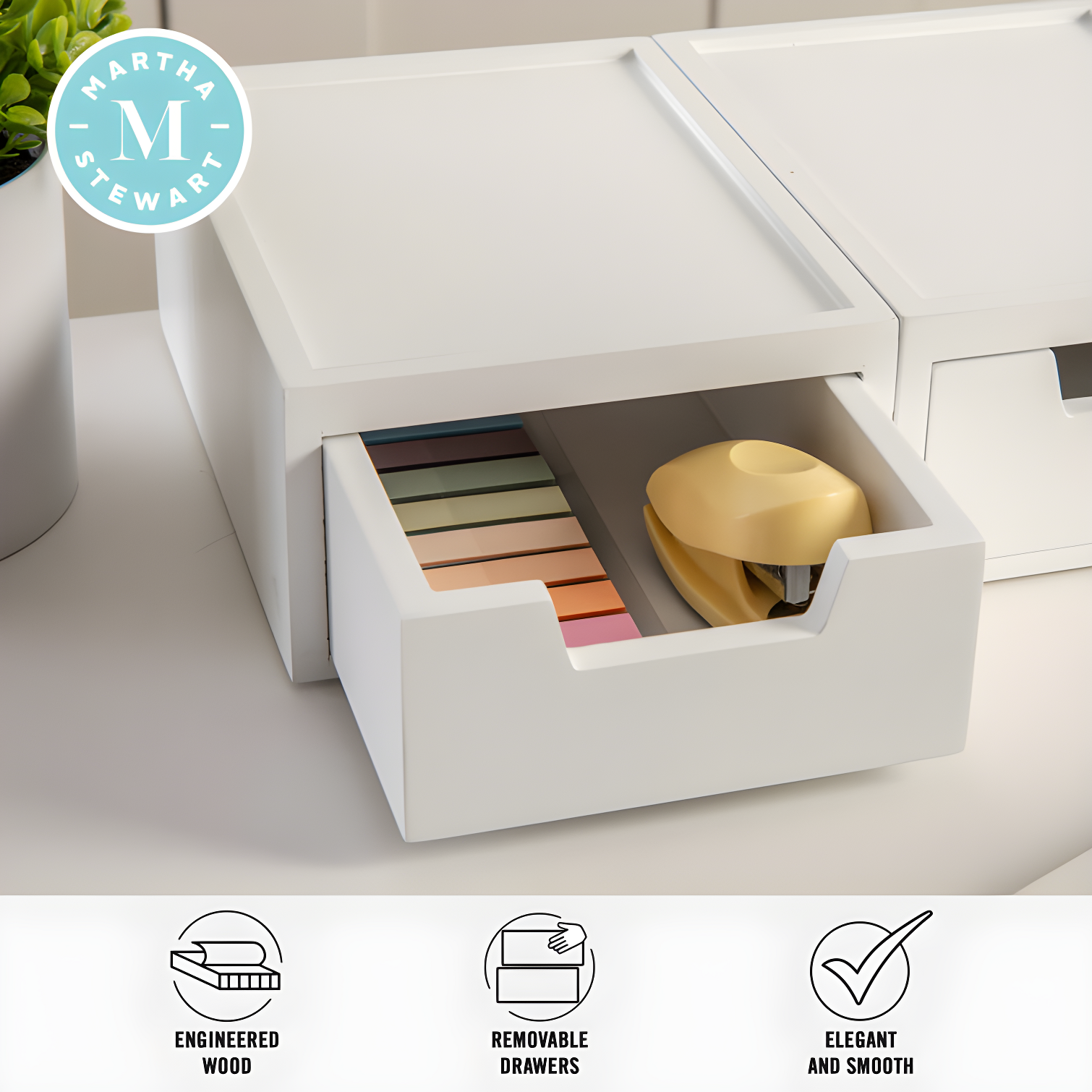Martha Stewart Thomas Martha Stewart Wooden Storage Boxes With Pullout Drawers (Set of 2)