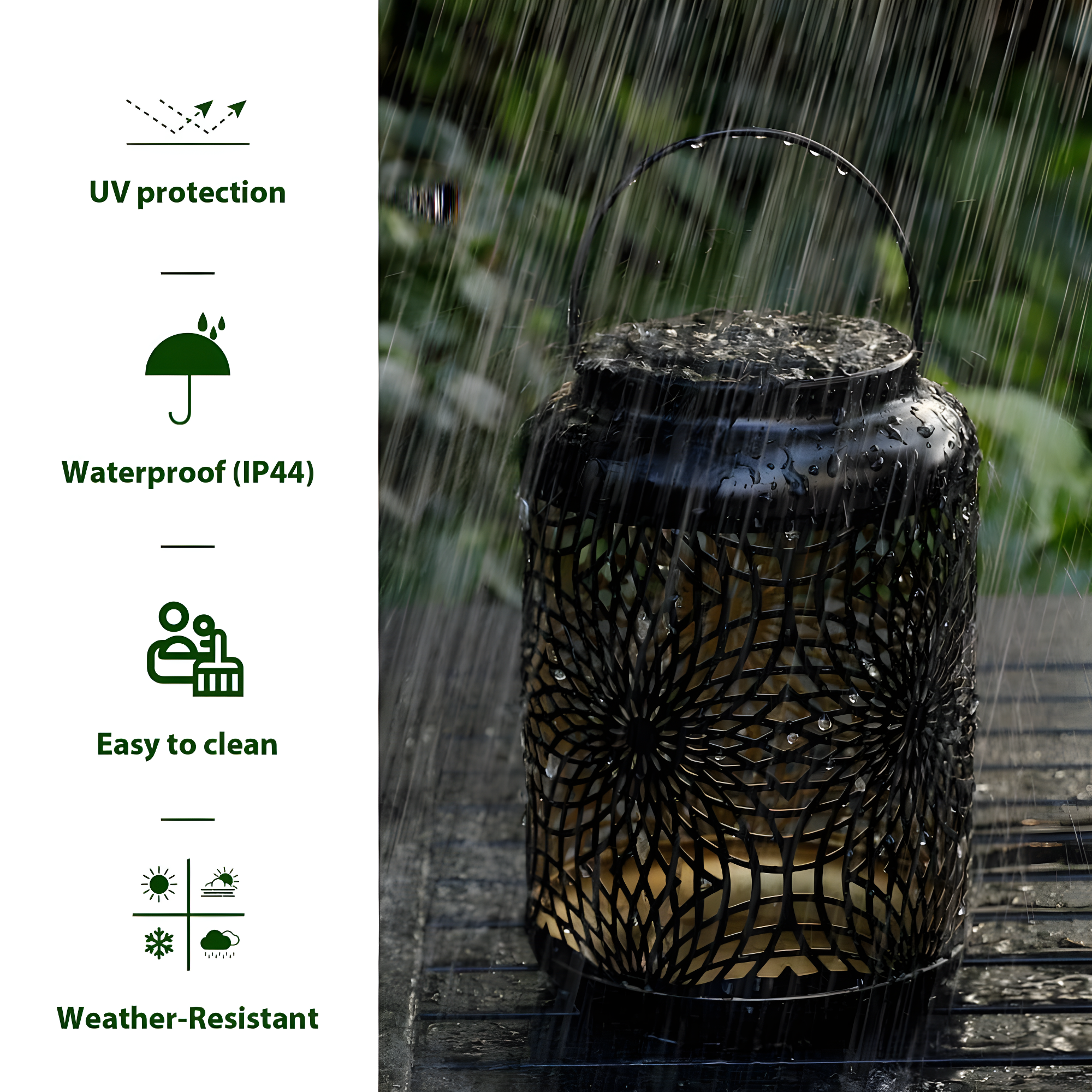 Winston Porter 8.75"H Metal Cutout Solar Powered Outdoor Hanging Lantern