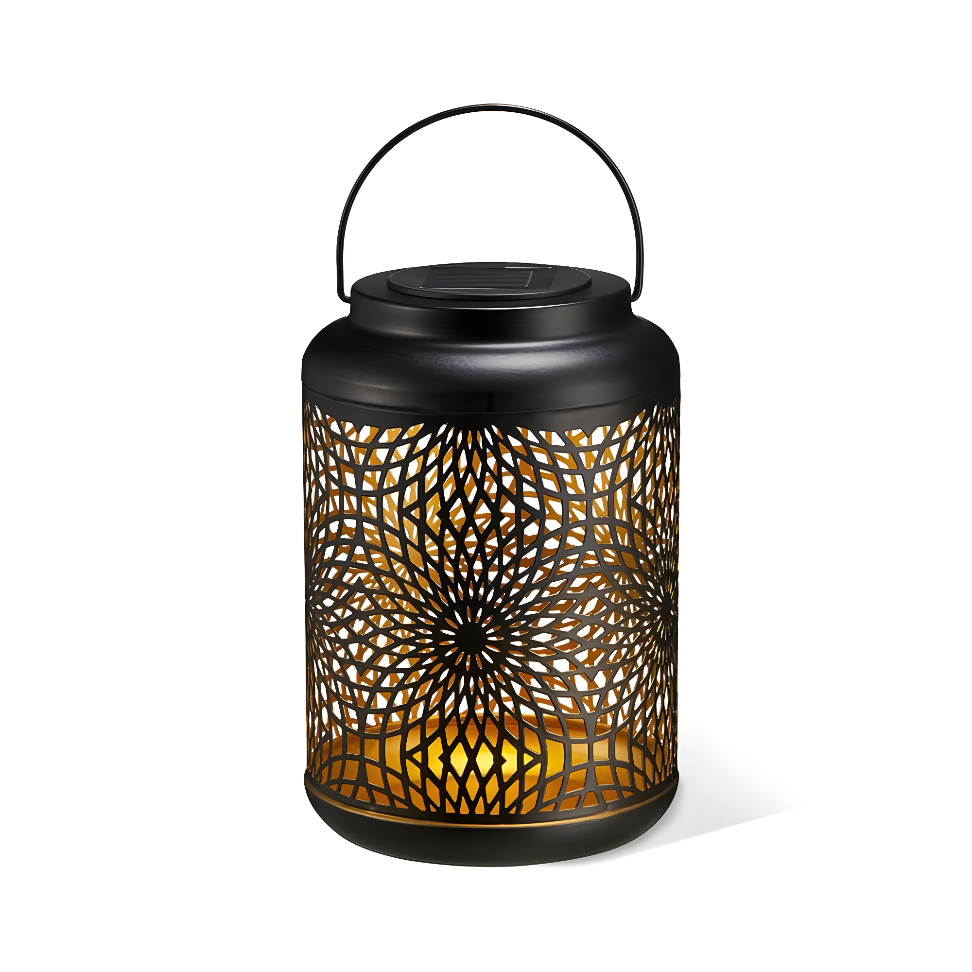 Winston Porter 8.75"H Metal Cutout Solar Powered Outdoor Hanging Lantern